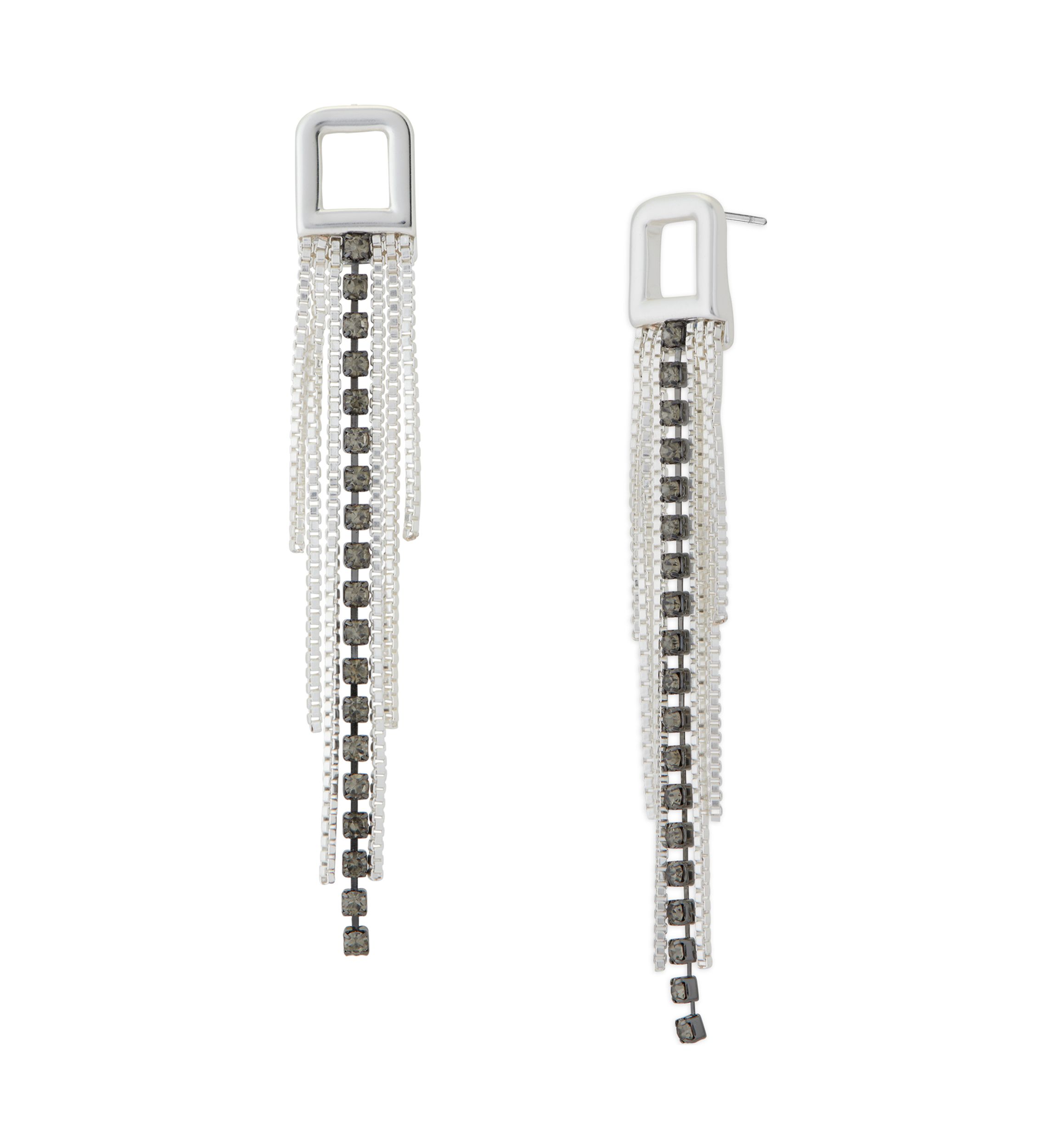 Two Tone Fringe Drama Earrings
