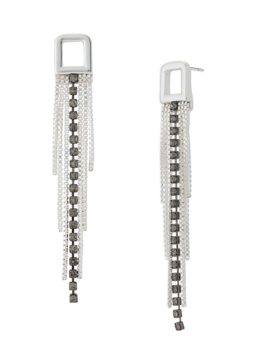 Two Tone Fringe Drama Earrings