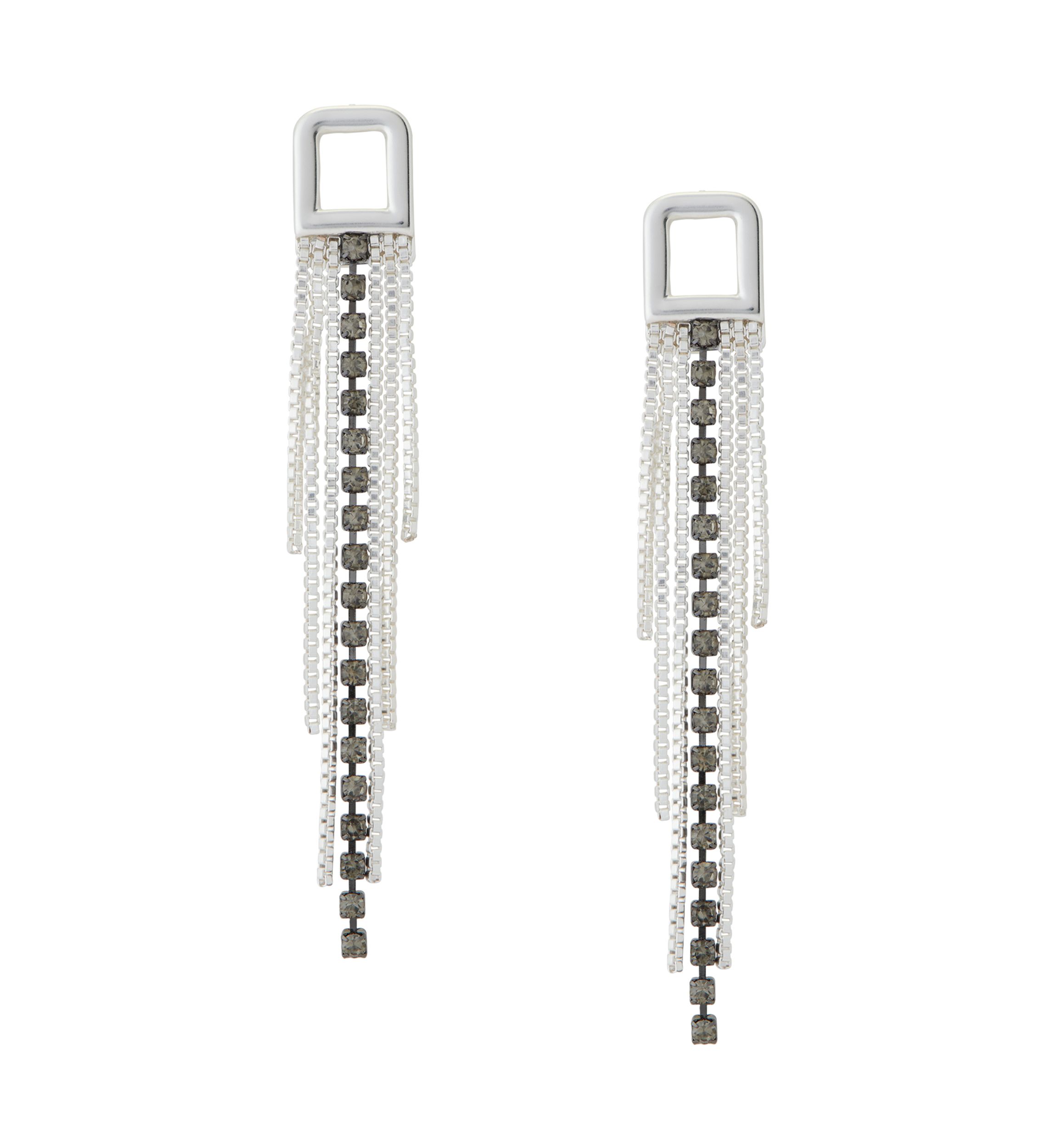 Two Tone Fringe Drama Earrings