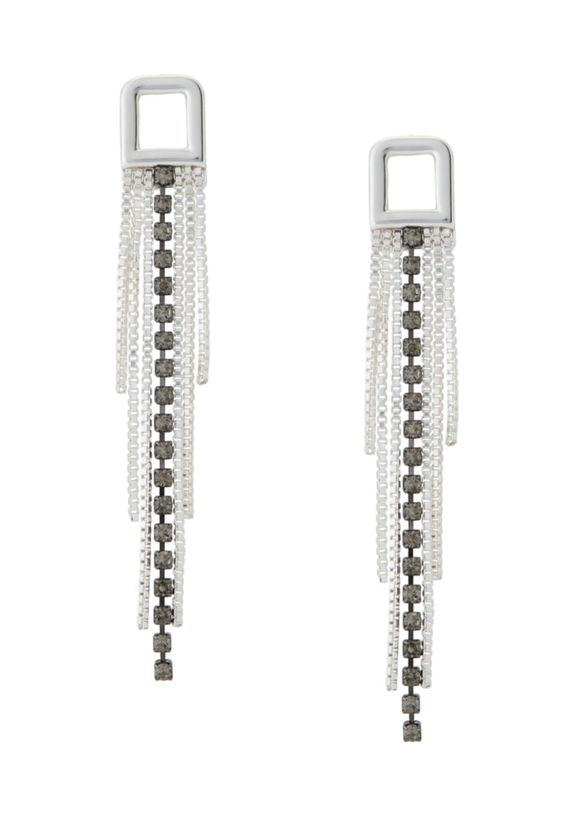 Two Tone Fringe Drama Earrings