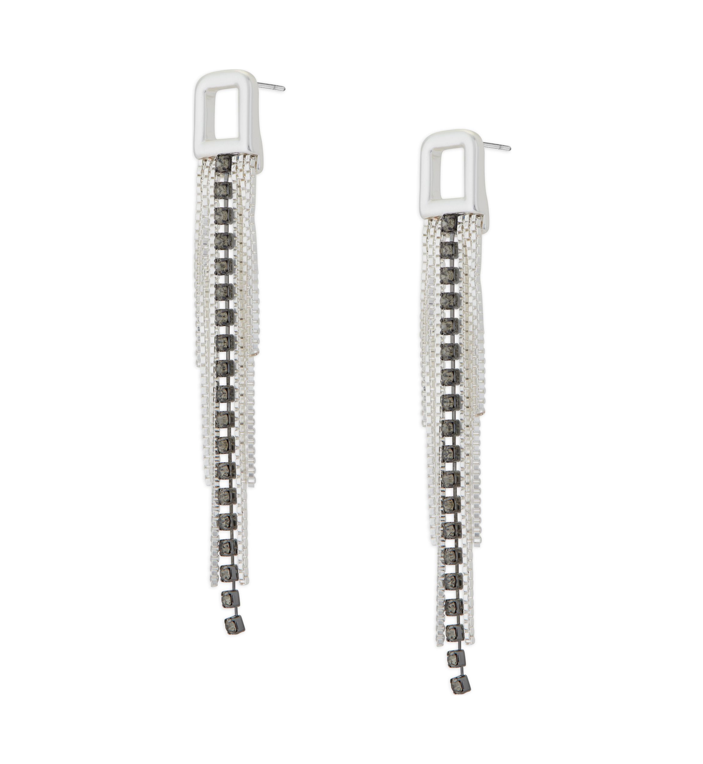 Two Tone Fringe Drama Earrings