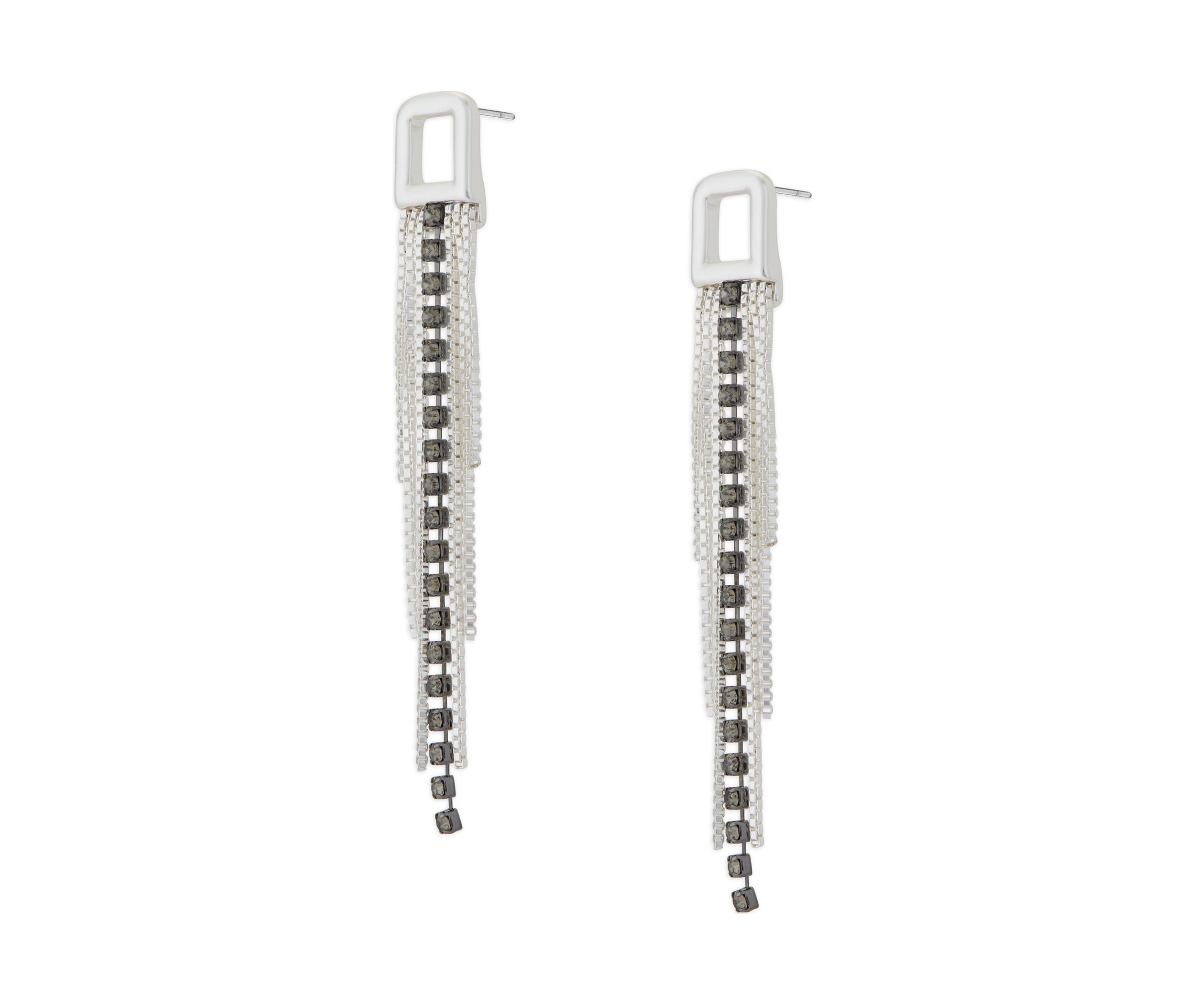 Two Tone Fringe Drama Earrings