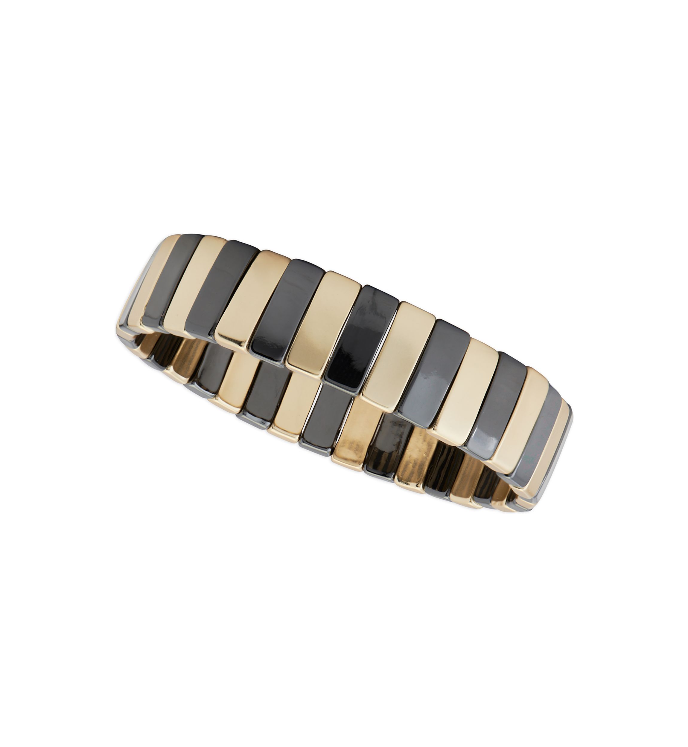 Two Tone Bar Stretch Bracelet