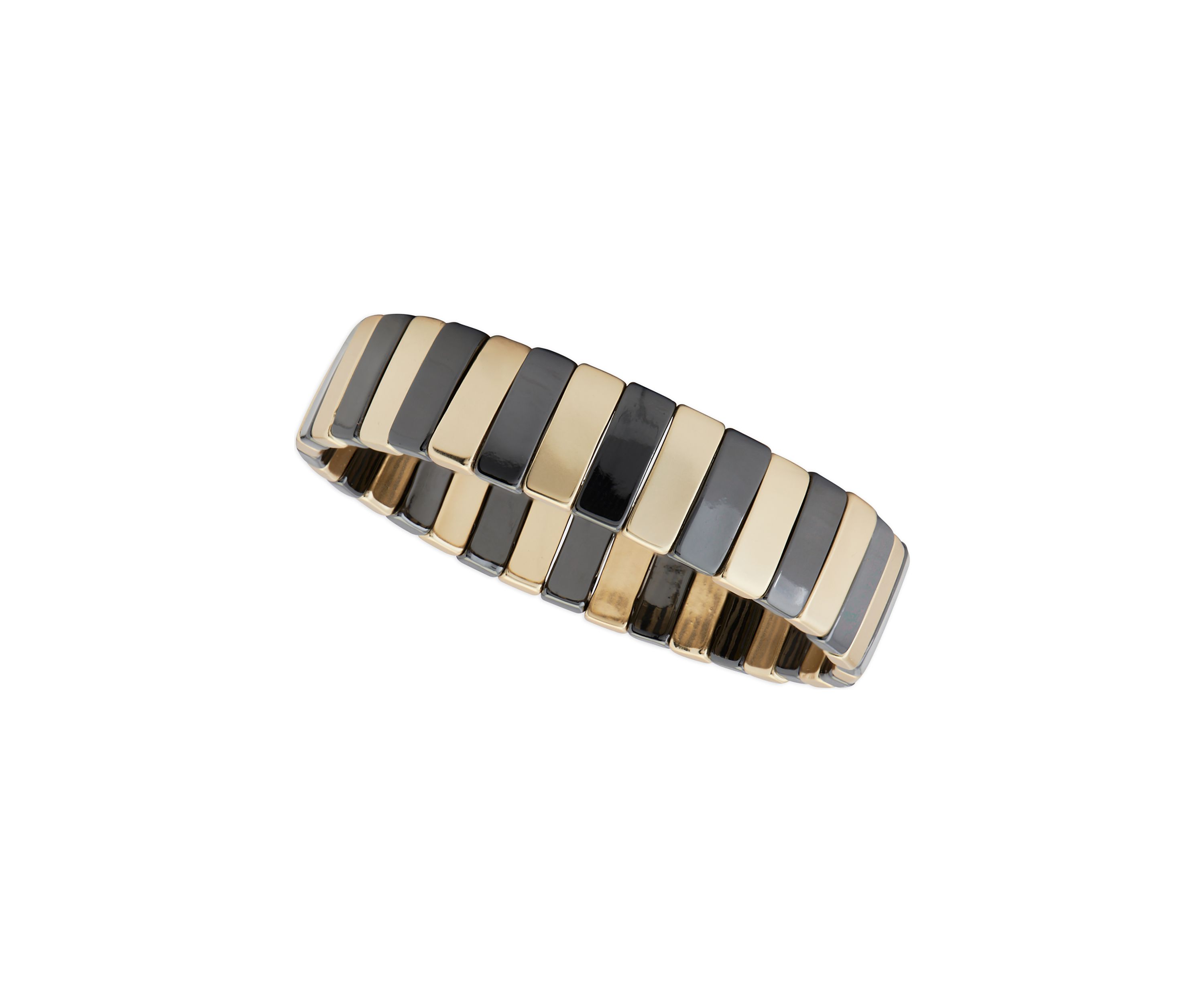 Two Tone Bar Stretch Bracelet