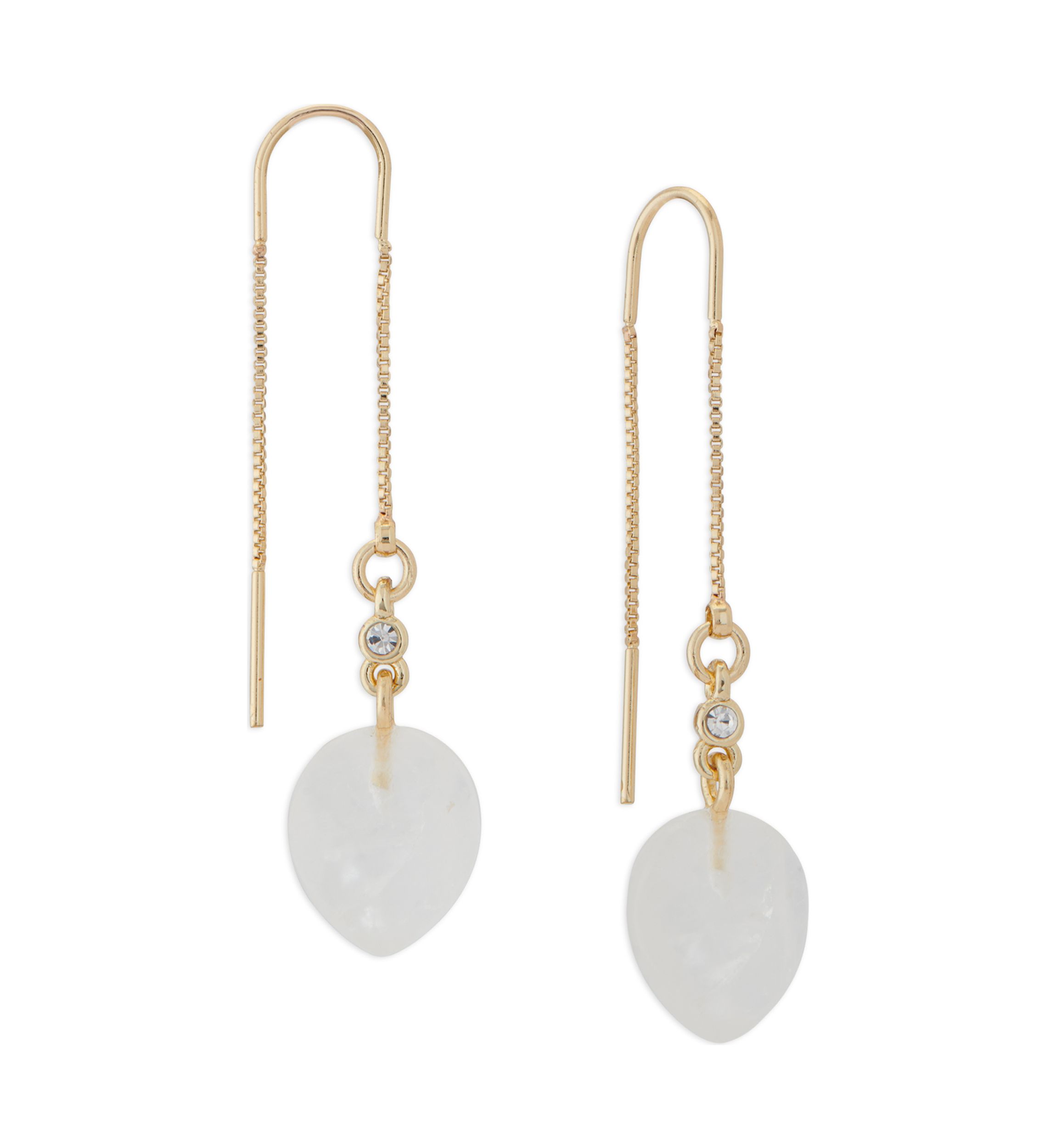 Crystal Charm Threader Earrings
