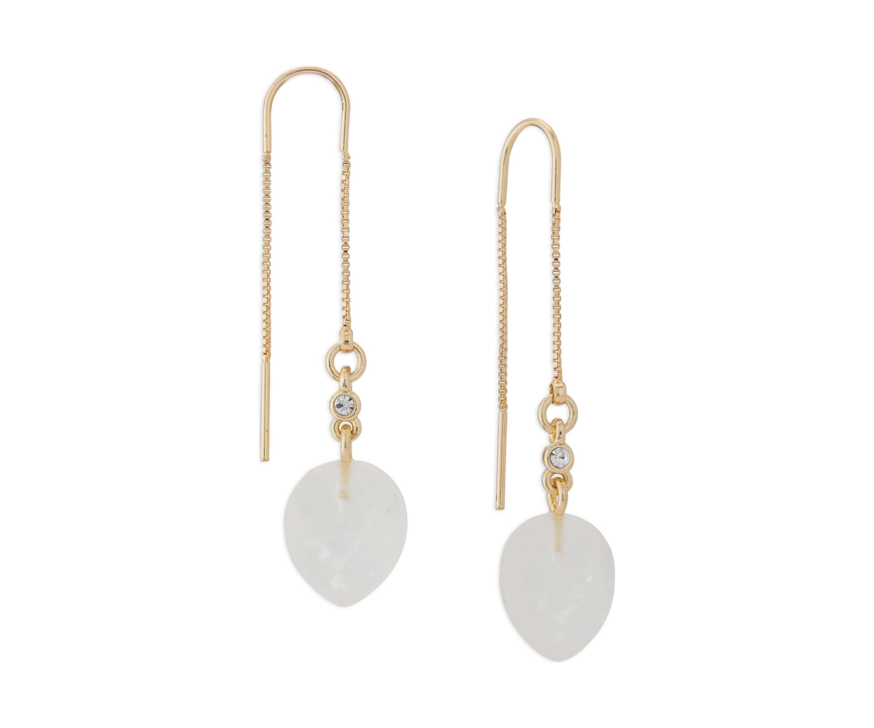 Crystal Charm Threader Earrings