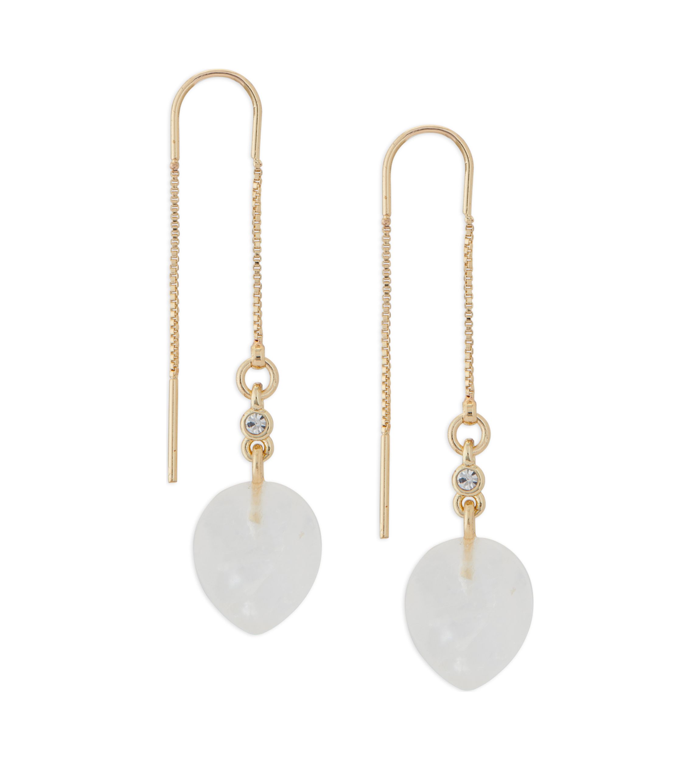 Crystal Charm Threader Earrings