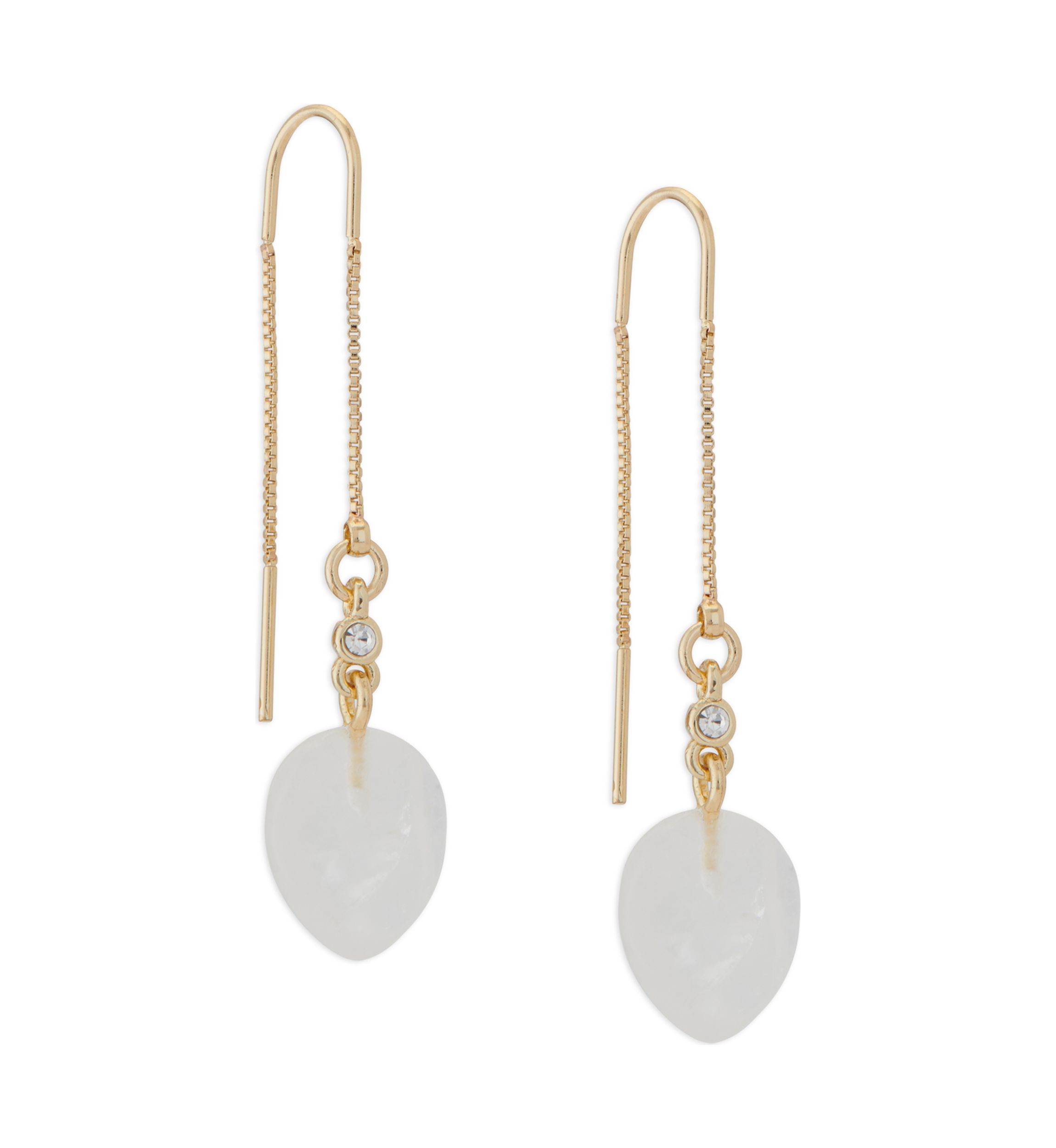 Crystal Charm Threader Earrings
