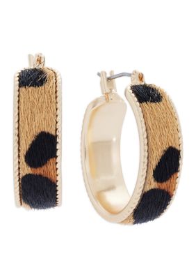 Lucky Brand Cheetah Hoop Earrings