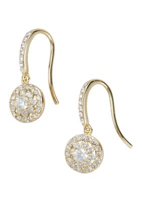 Lab Created Cubic Zirconia Round Crystal Drop Earrings - Boxed