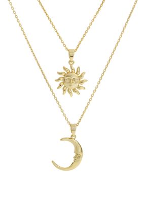 Sun and Moon Pendant Necklace Set 