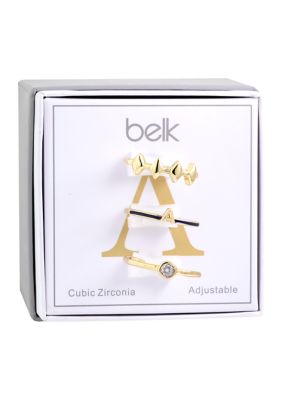 Belk Lab Created Clear Crystal Ring Set
