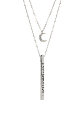 Cubic Zirconium Duo Faith Disc with Pavé Pendant Necklace