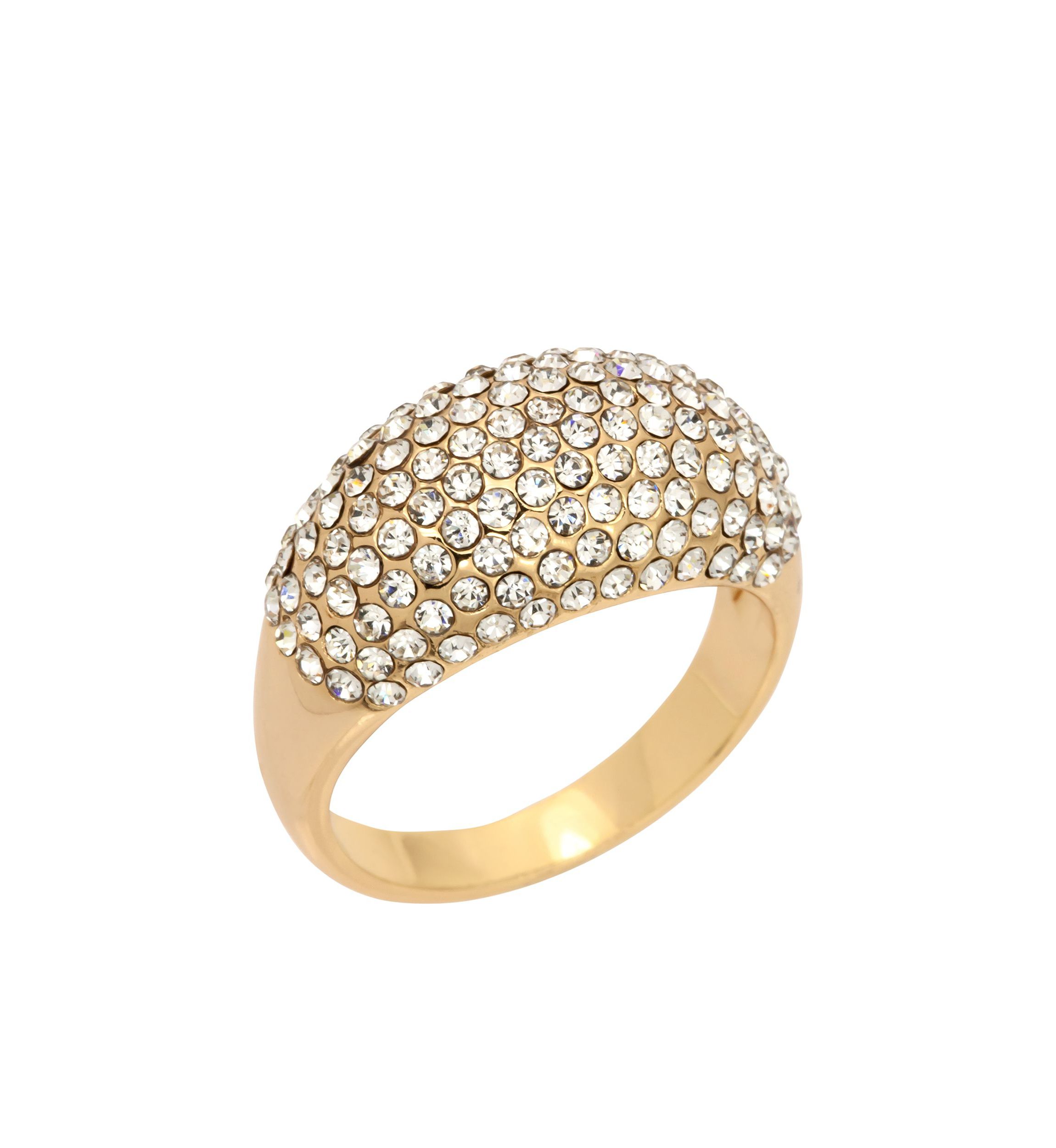 Gold Tone Crystal Pavé Dome Band Ring