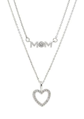 Belk Lab Created Duo Mom and Heart Pendant