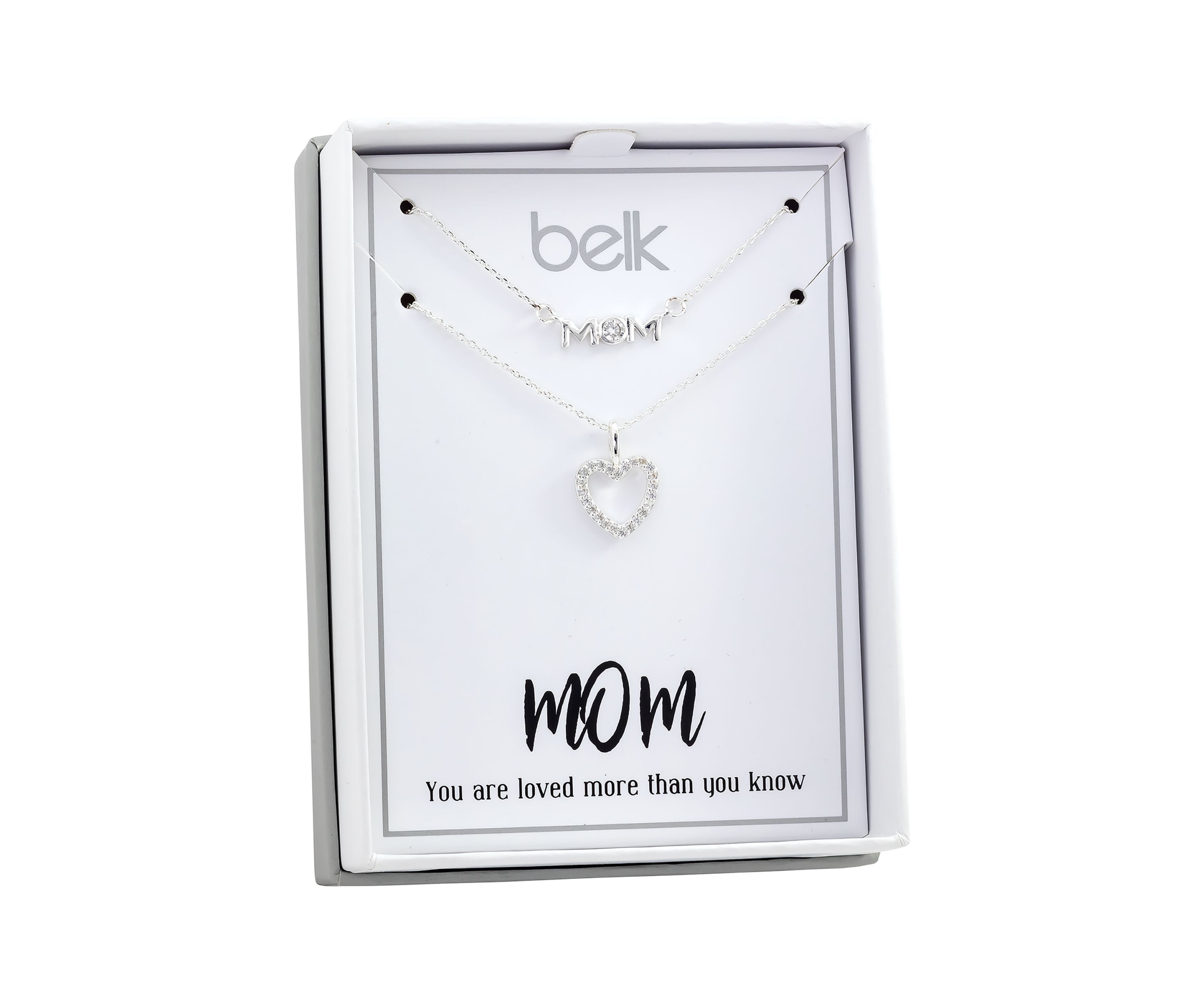 Lab Created Duo Mom and Heart Pendant