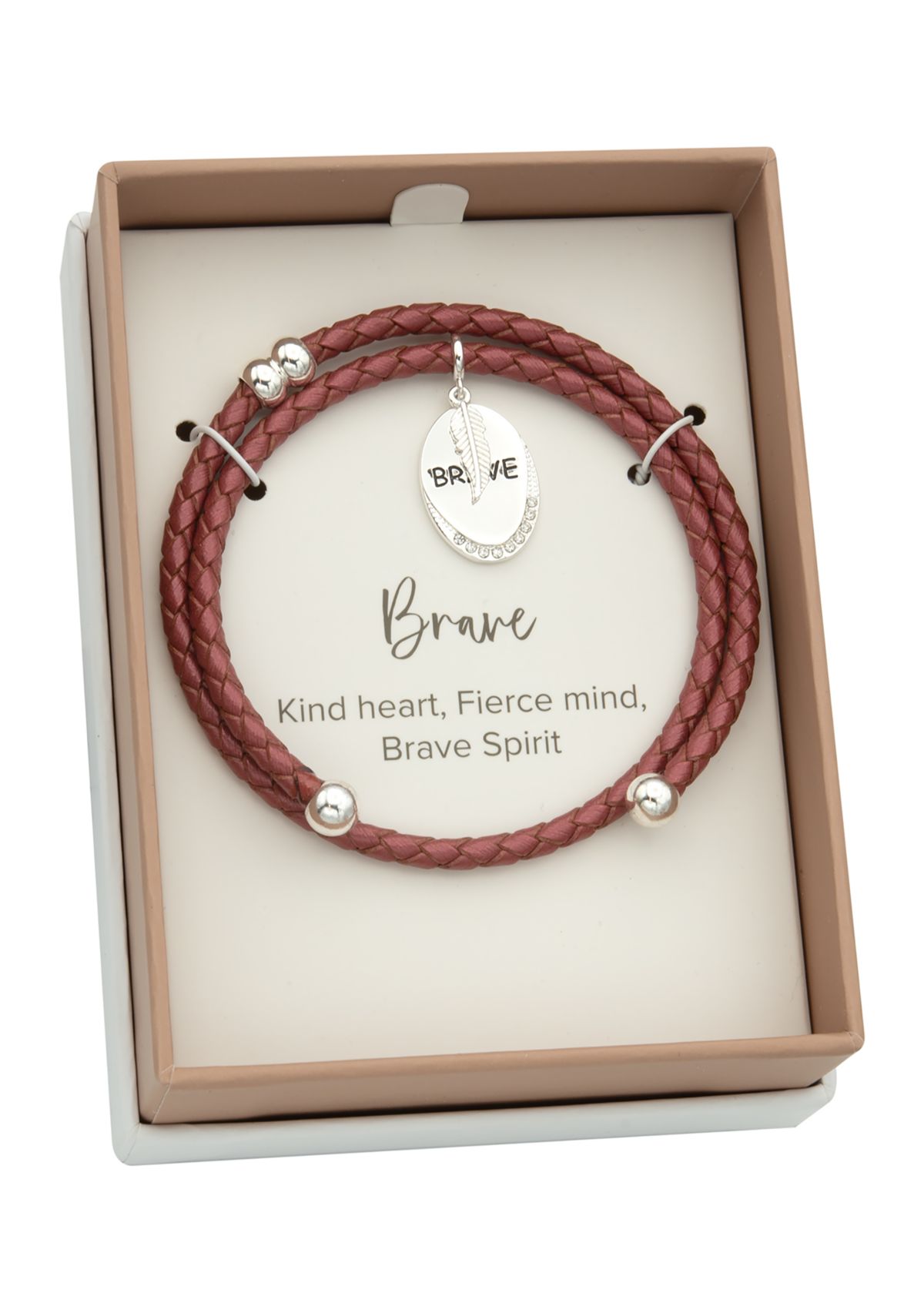 Genuine Leather Cubic Zirconia Brave Charm Adjustable Bracelet