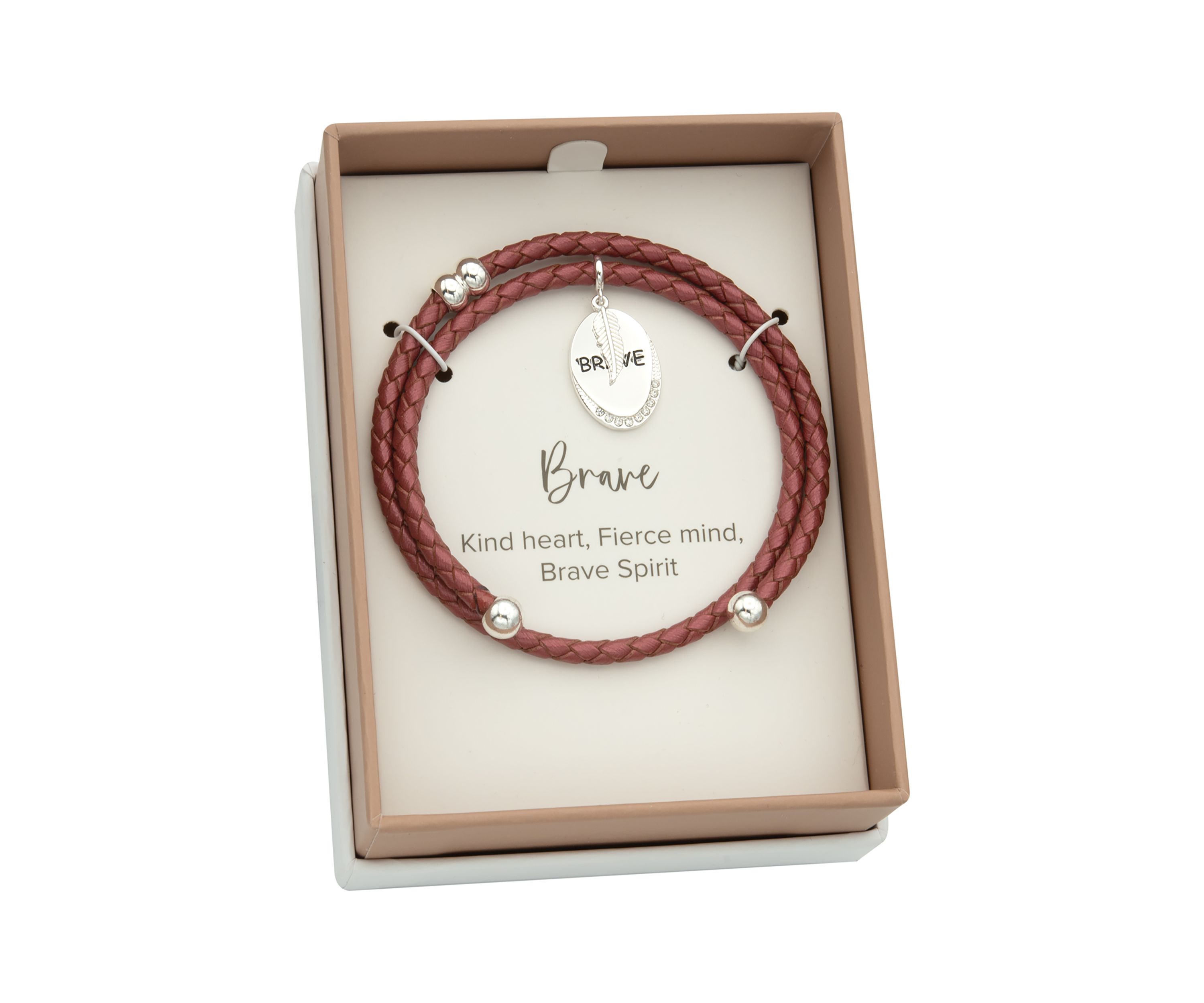 Genuine Leather Cubic Zirconia Brave Charm Adjustable Bracelet