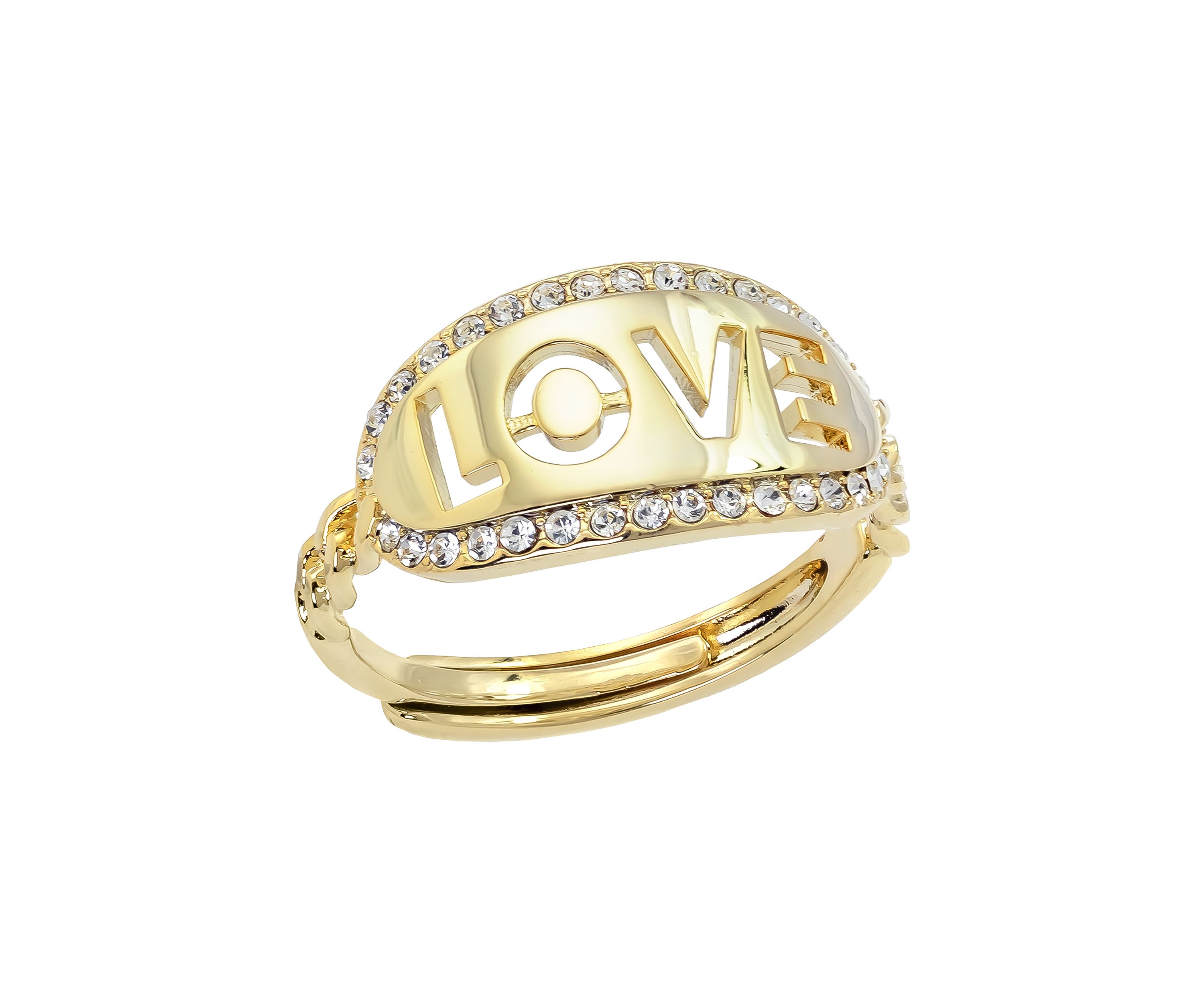 Lab Created Love Crystal Adjustable Ring
