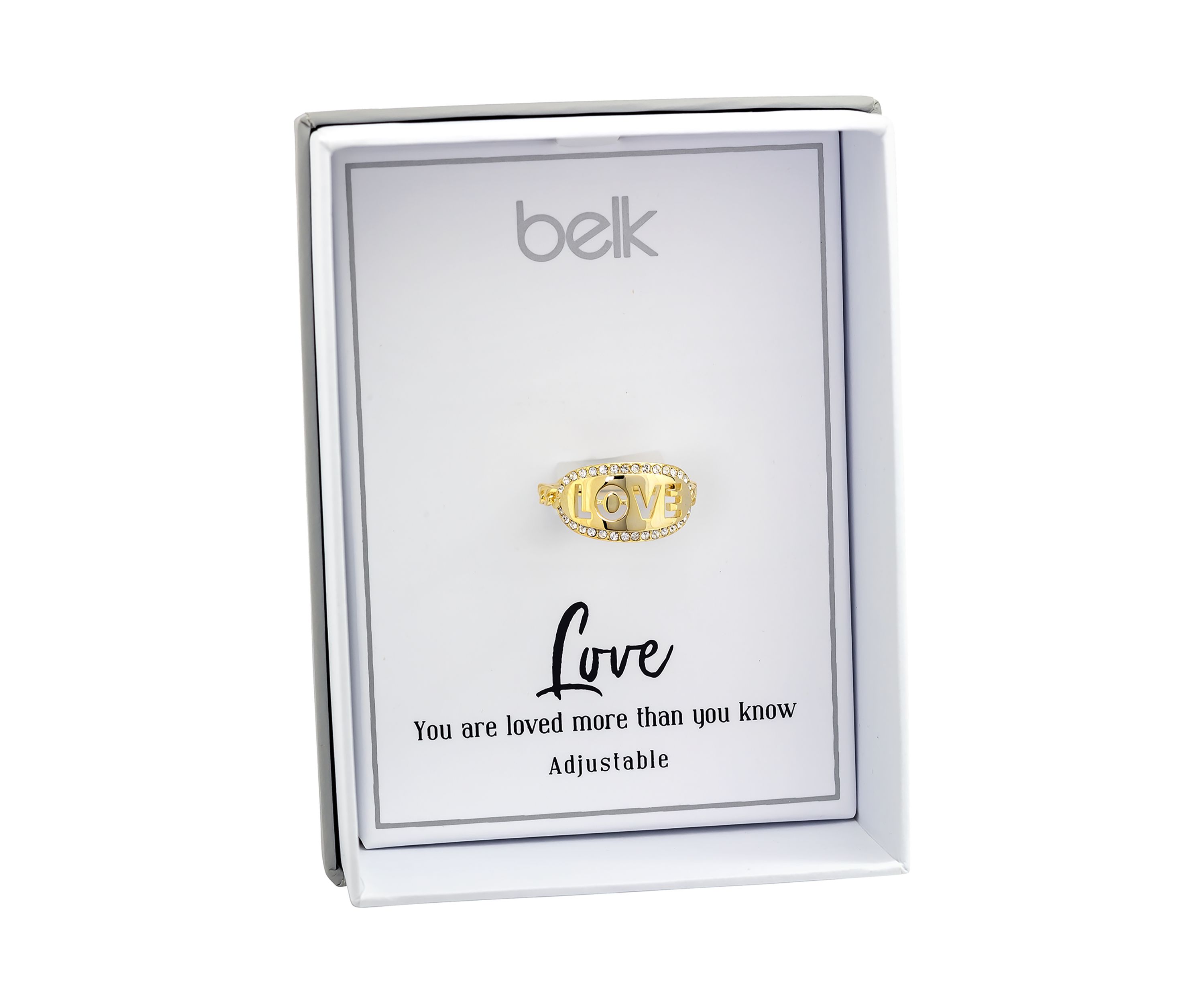 Lab Created Love Crystal Adjustable Ring