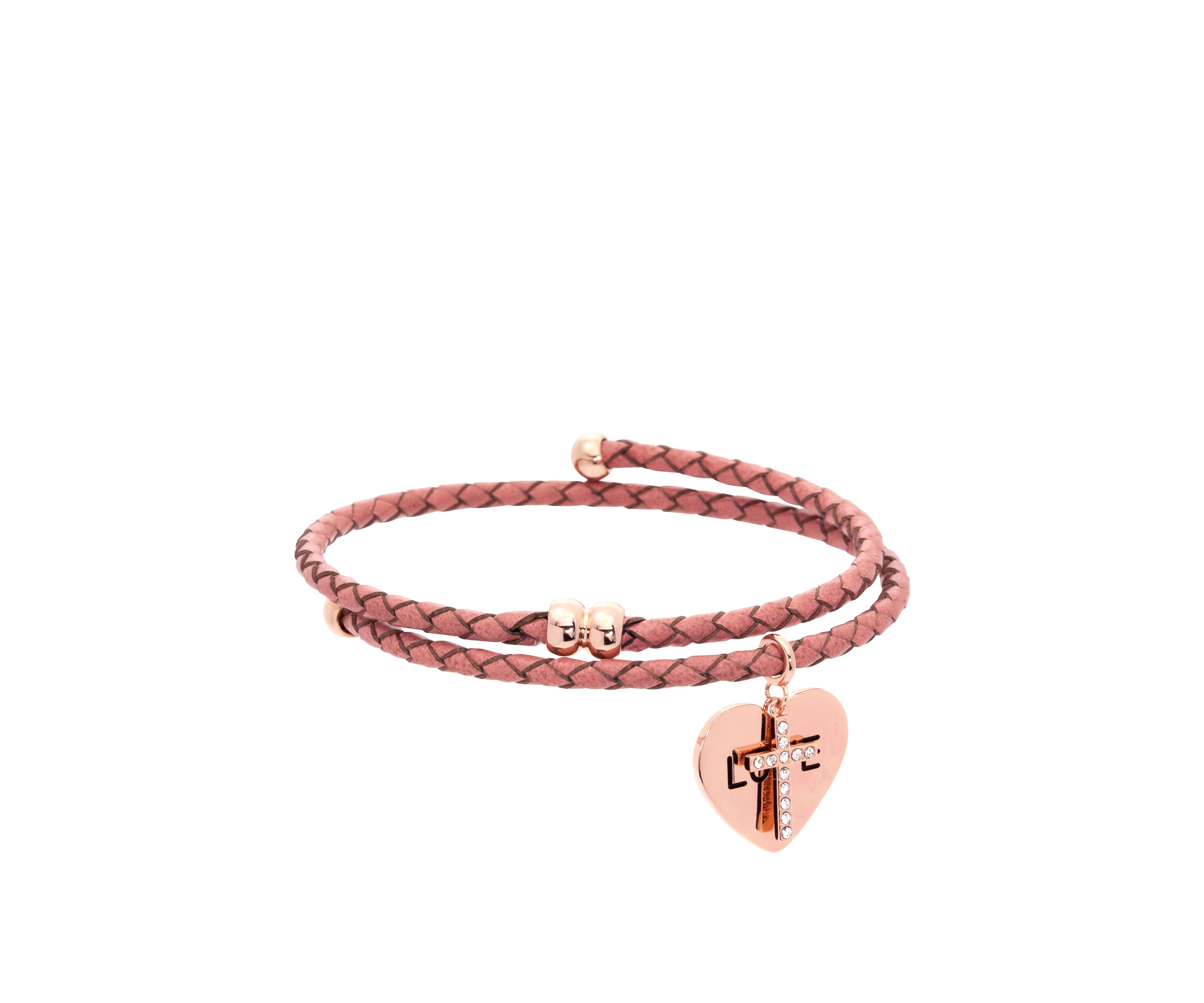 Boxed Crystal Coil Leather Bracelet 