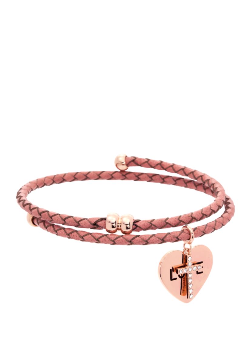Boxed Crystal Coil Leather Bracelet 