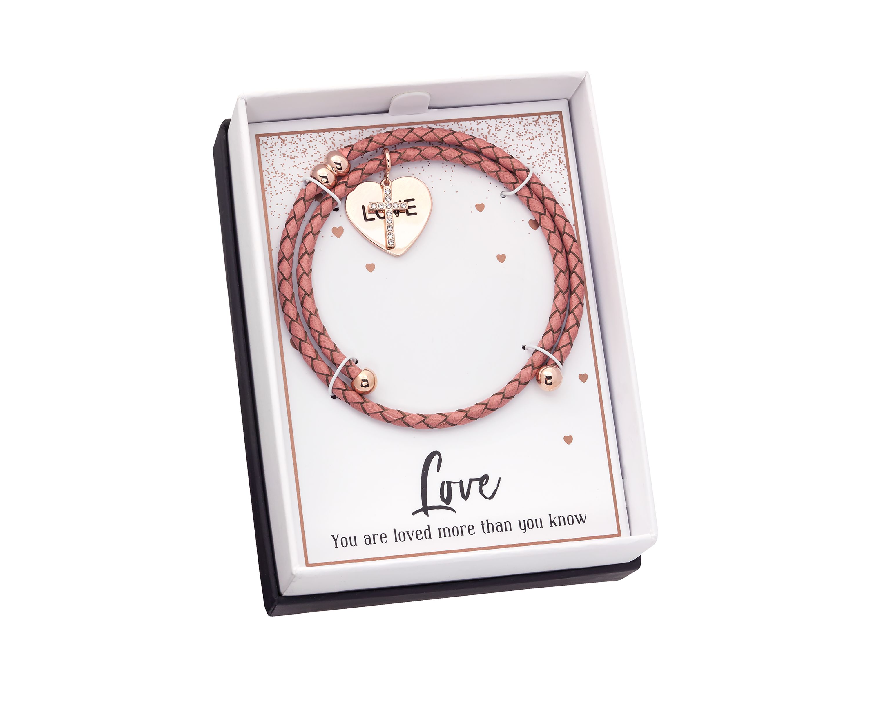 Boxed Crystal Coil Leather Bracelet 