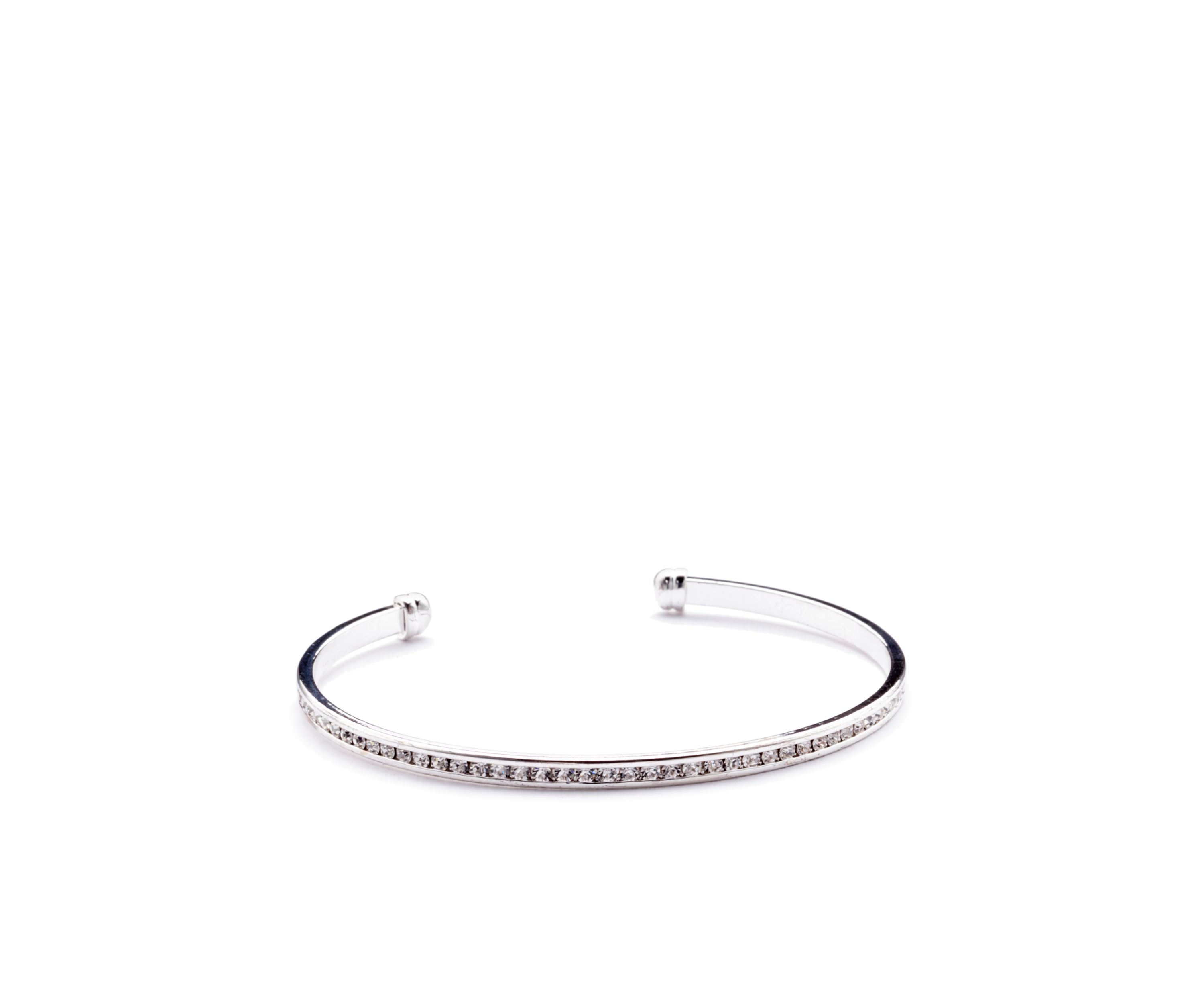 Silver-Tone Crystal Eternity Bangle Boxed Bracelet