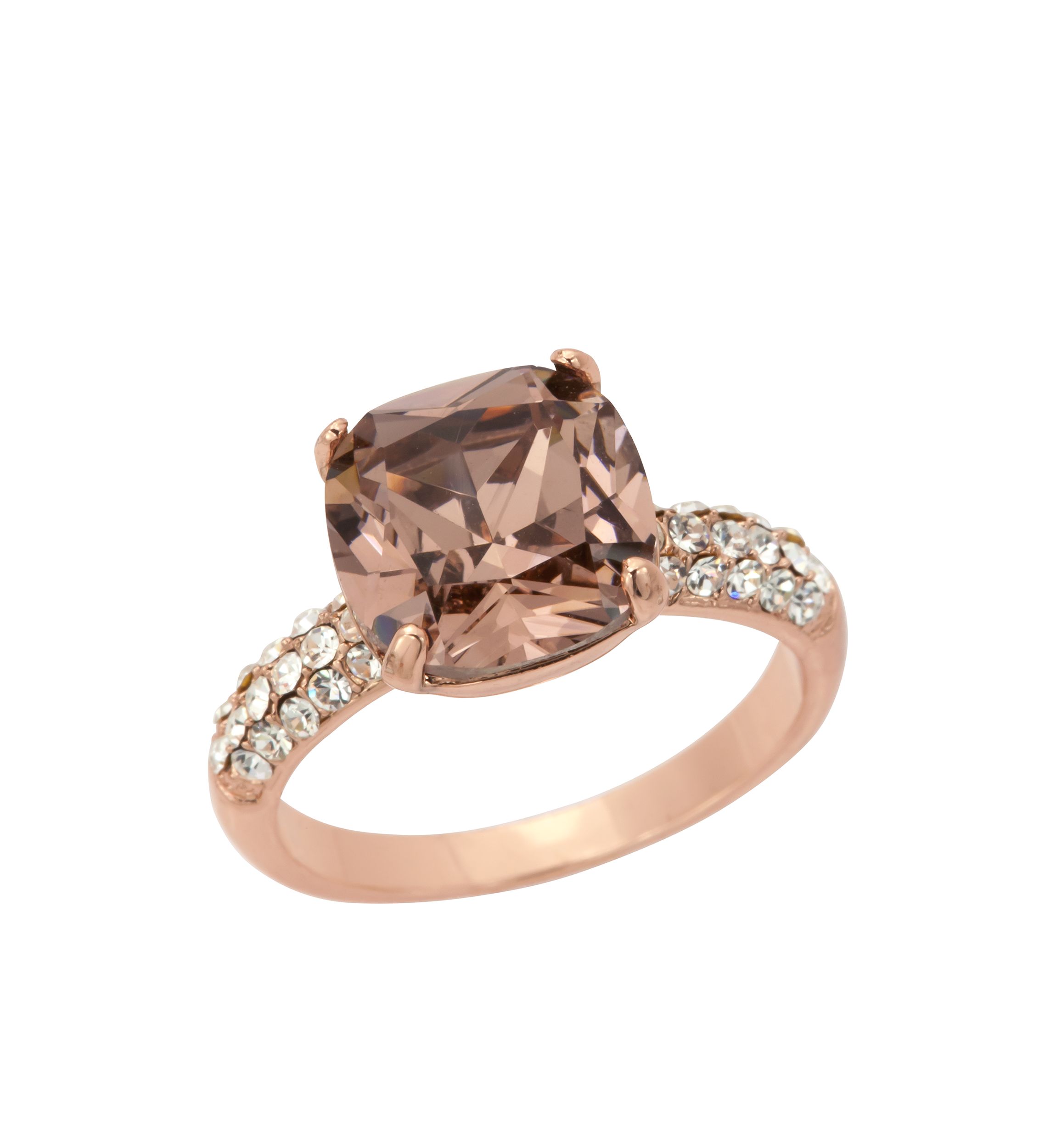 Crystal Cushion Cut Pave Boxed Ring