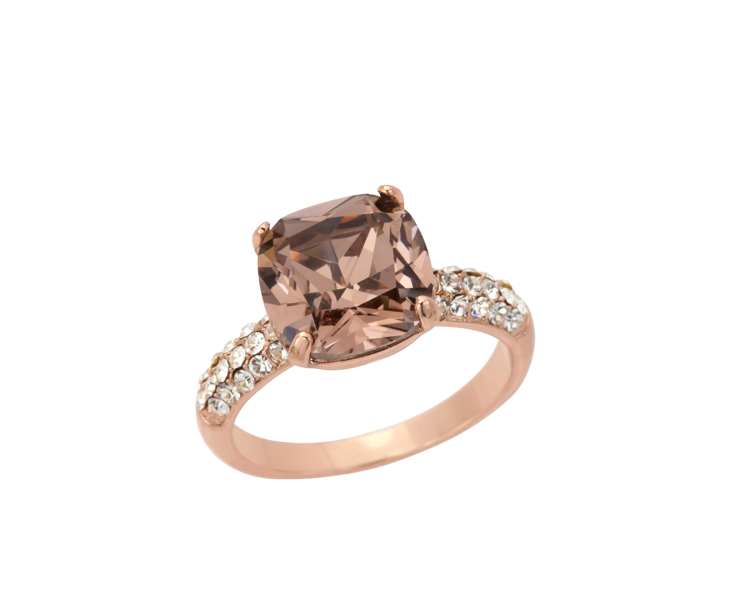 Crystal Cushion Cut Pave Boxed Ring