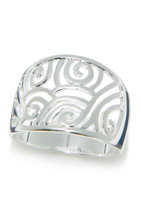 Silver Tone Filigree Ring