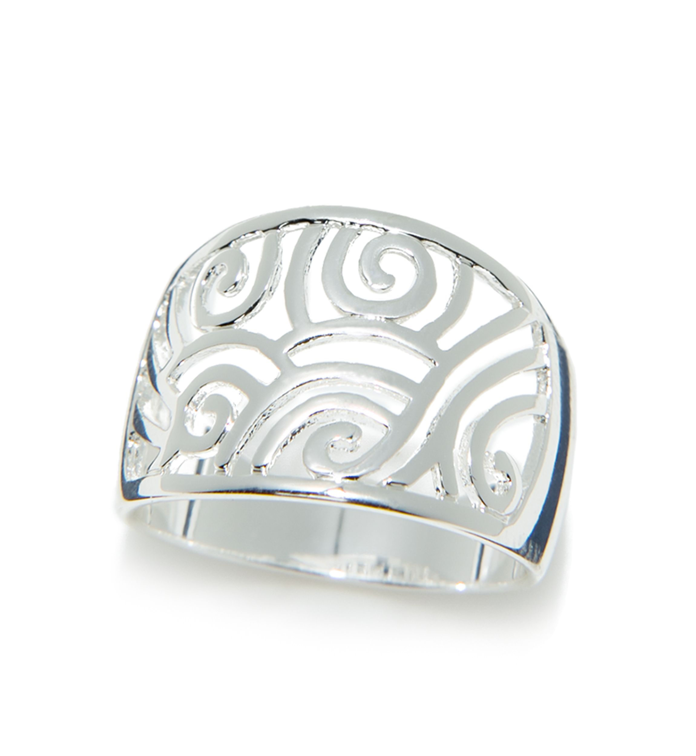 Silver Tone Filigree Ring
