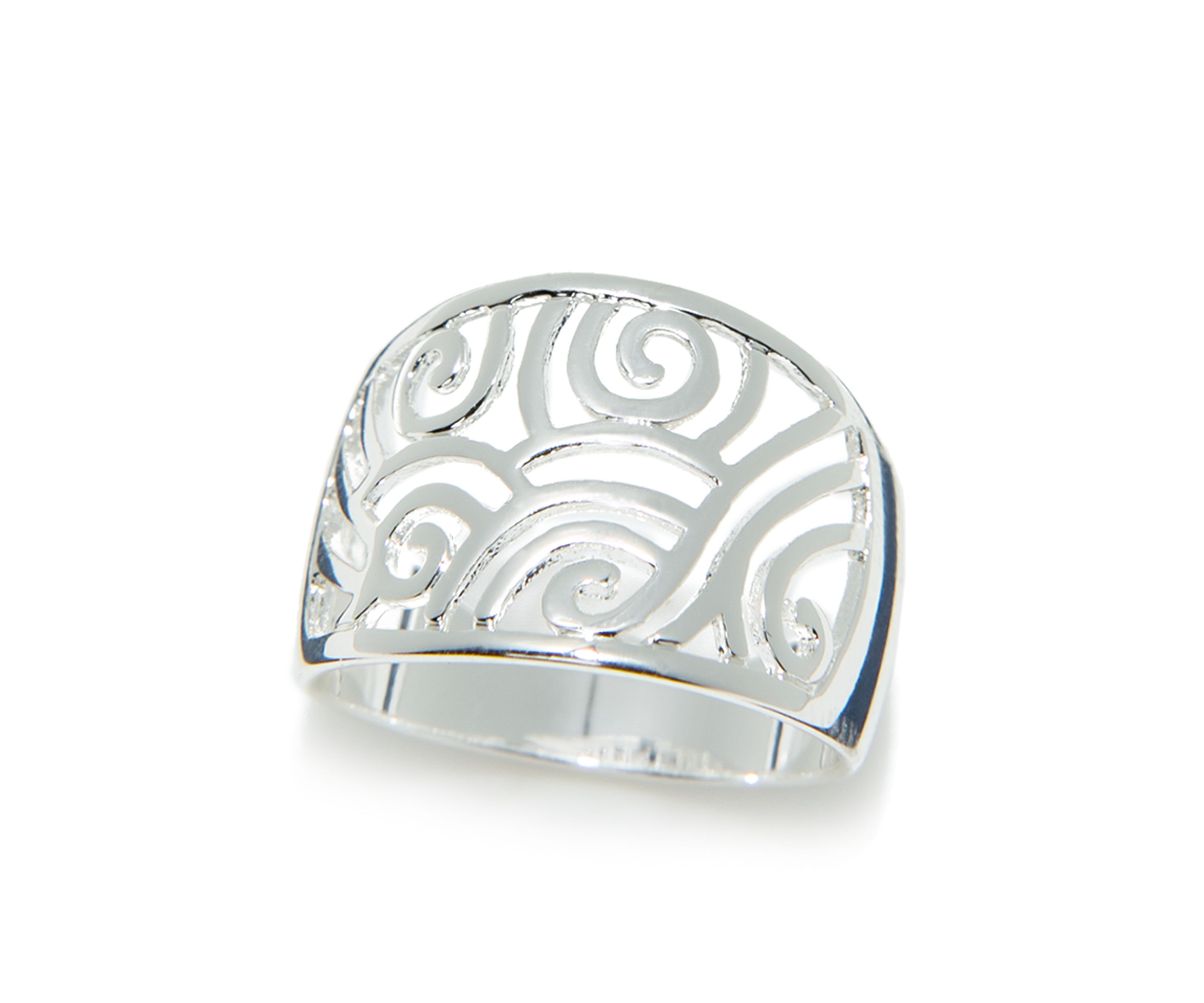 Silver-Tone Filigree Ring