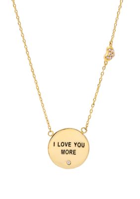 I Love You More Gold-Tone Pendant Necklace