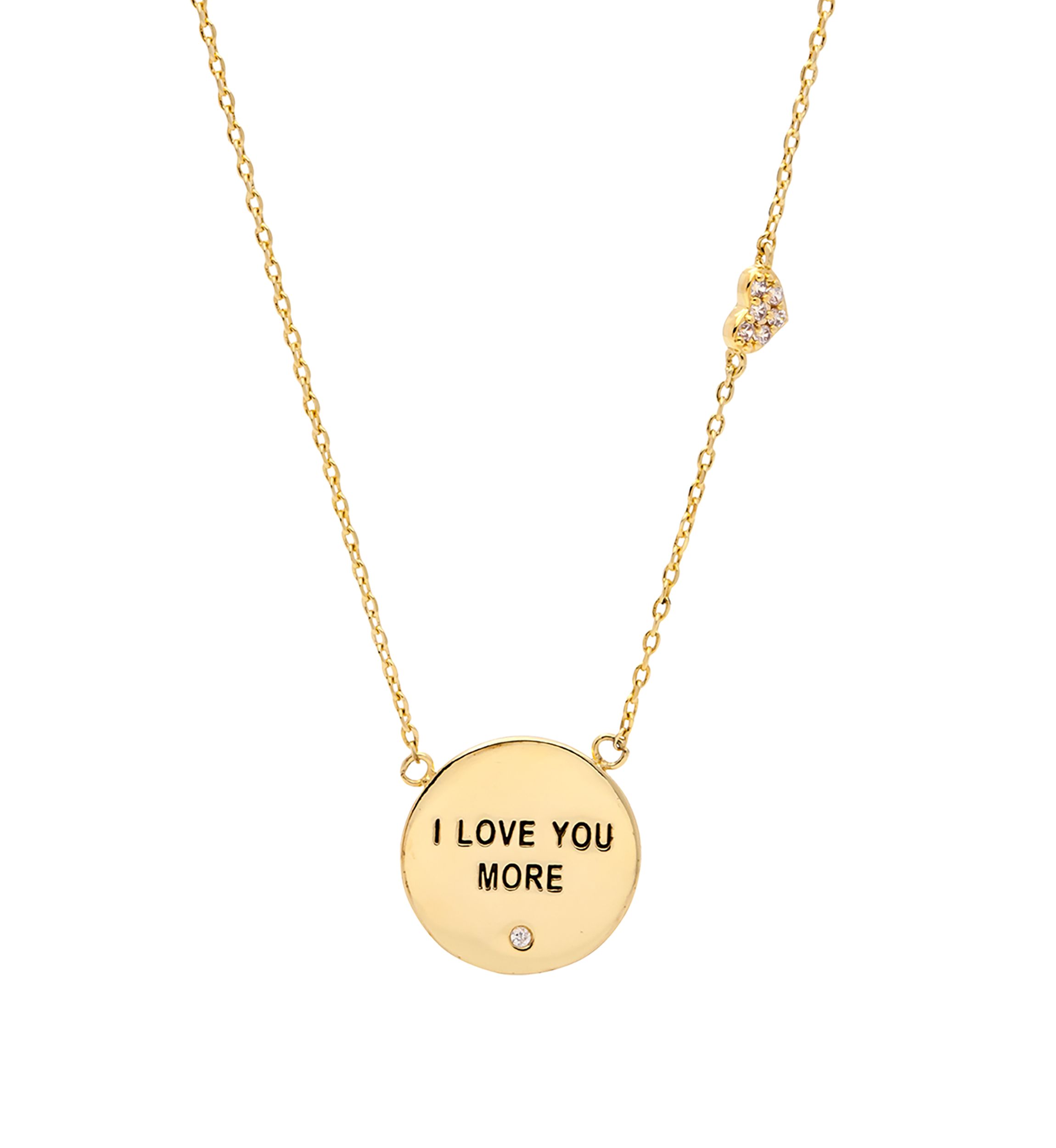 I Love You More Gold-Tone Pendant Necklace