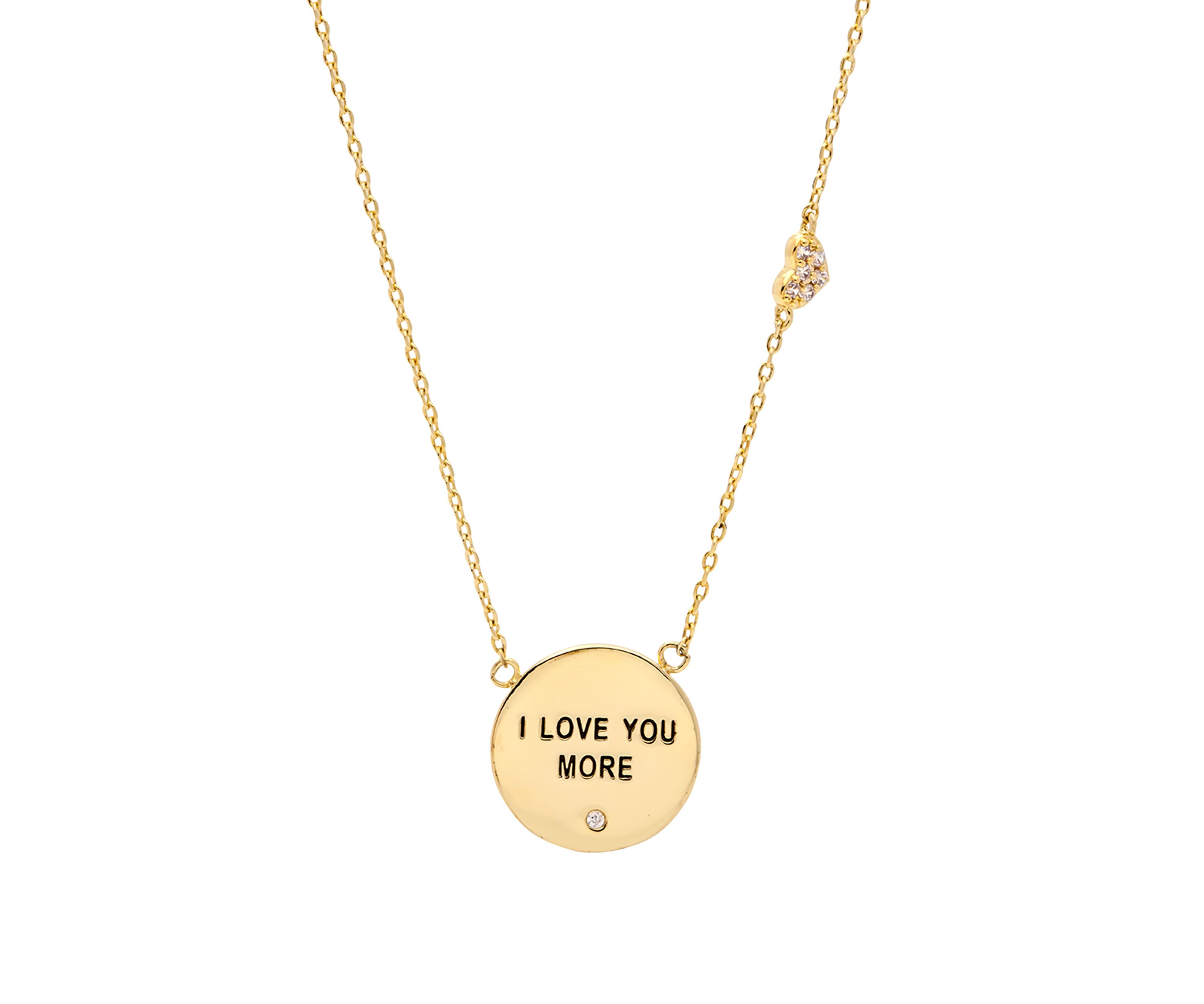 I Love You More Gold-Tone Pendant Necklace
