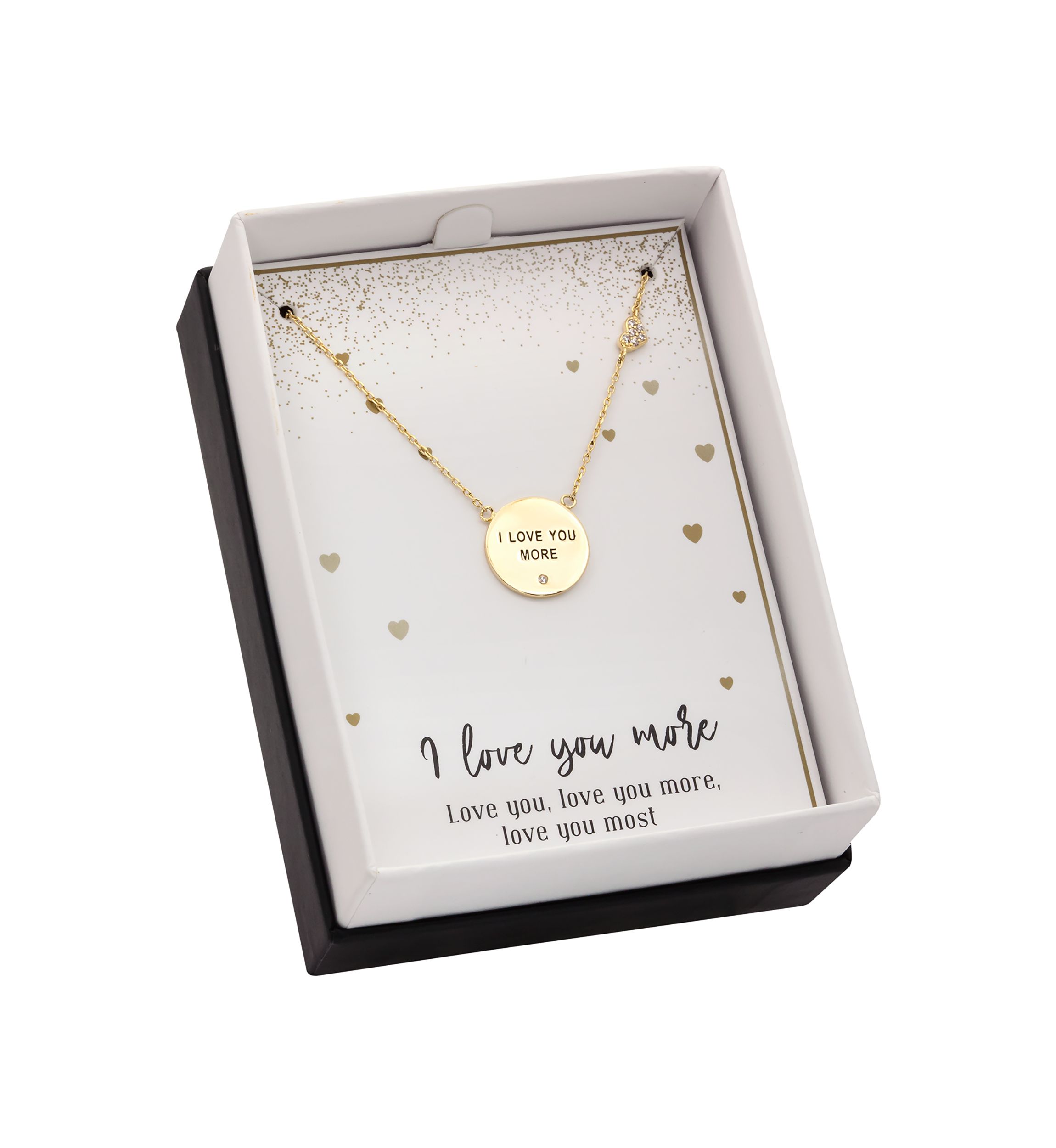 I Love You More Gold-Tone Pendant Necklace