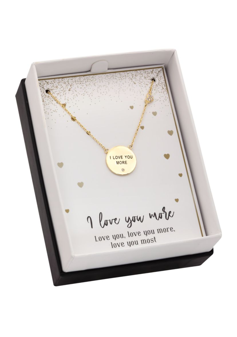 I Love You More Gold-Tone Pendant Necklace