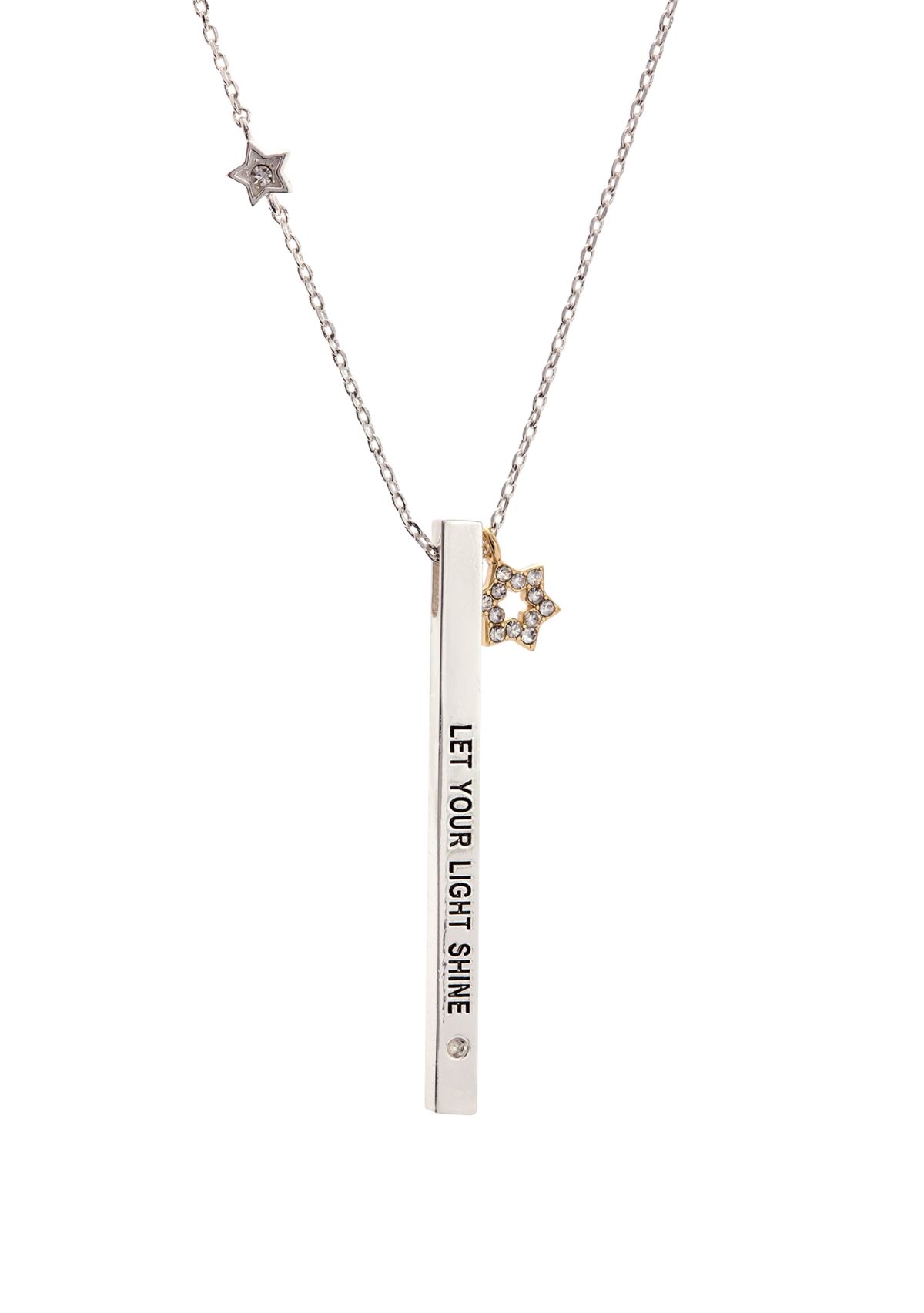 Silver-Tone Cubic Zirconia Let Your Light Shine Pendant Necklace