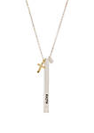 Silver-Tone Faith Bar Necklace