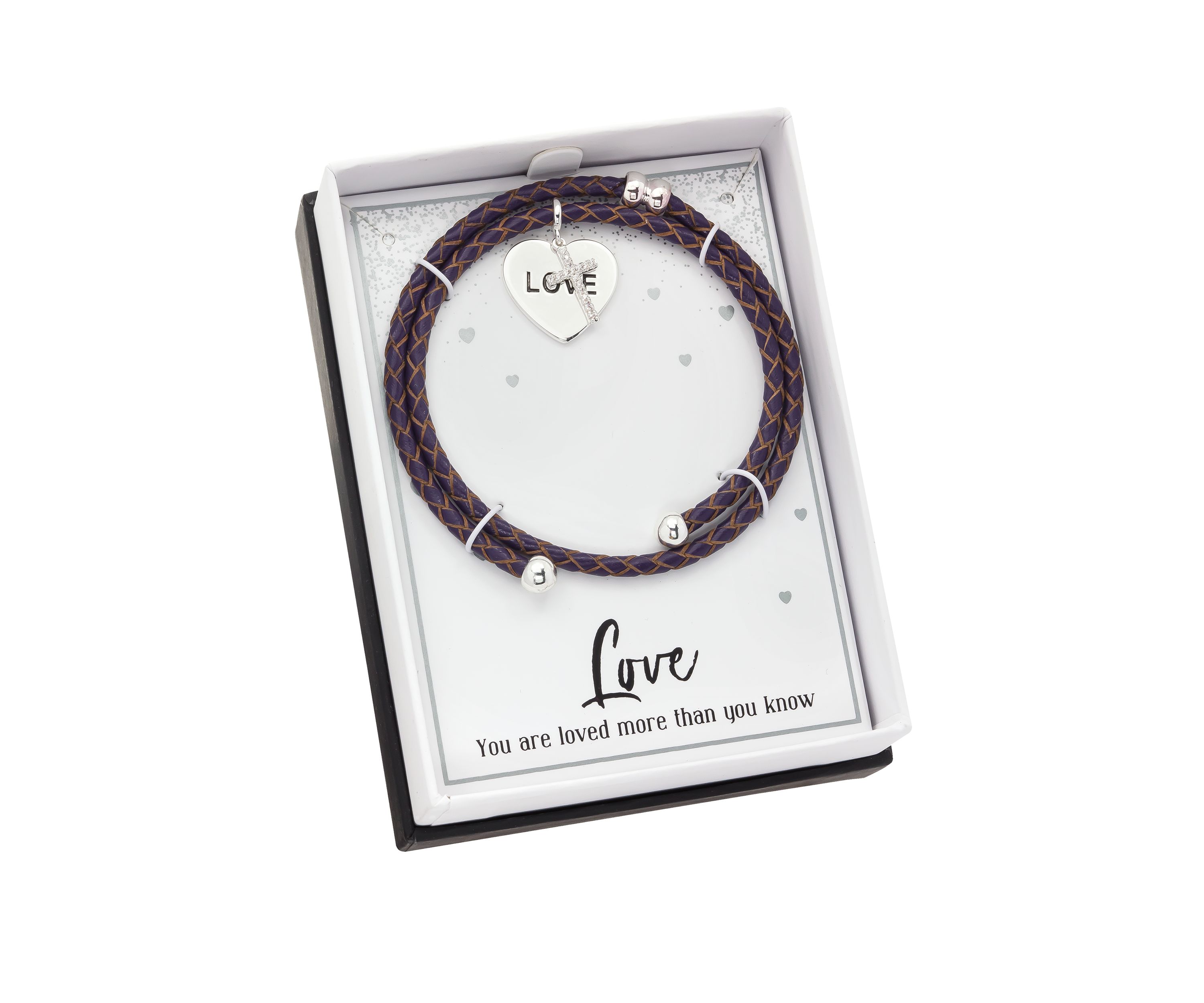 Cubic Zirconium Cross Love Heart Bracelet