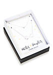 Boxed Silver Tone Cubic Zirconia and Infinity Pendant Necklace Set