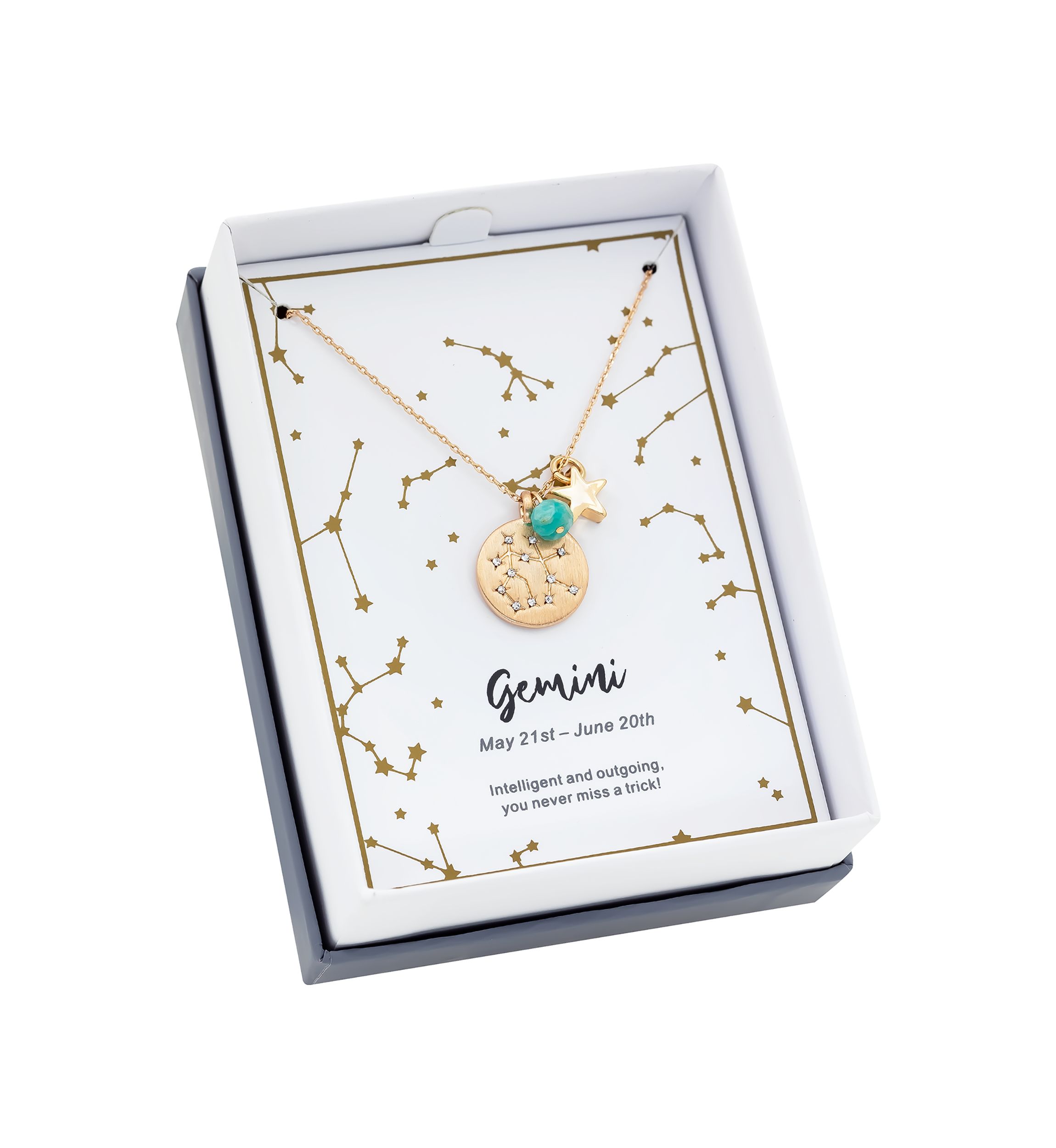  Boxed Zodiac Pendant Disc Necklace 