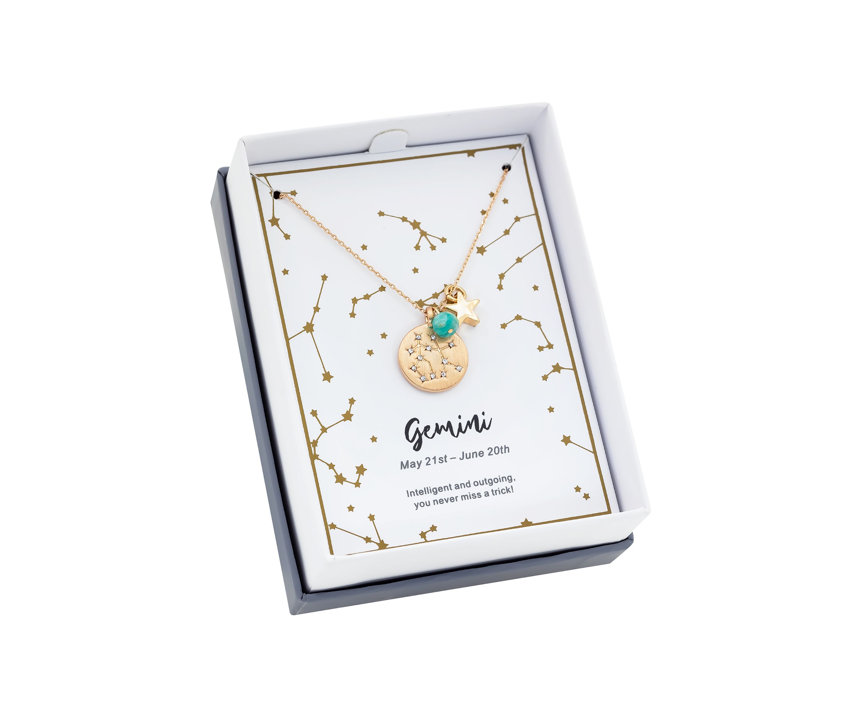  Boxed Zodiac Pendant Disc Necklace 
