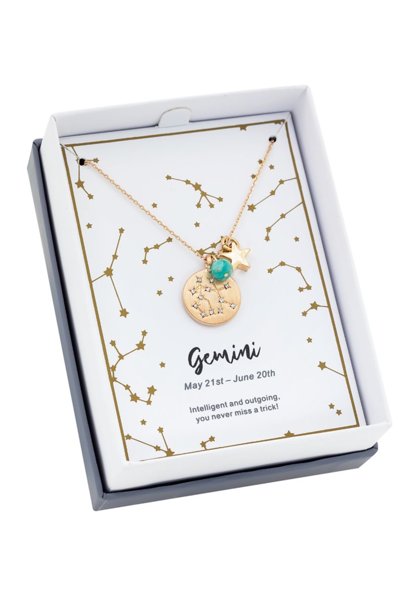  Boxed Zodiac Pendant Disc Necklace 
