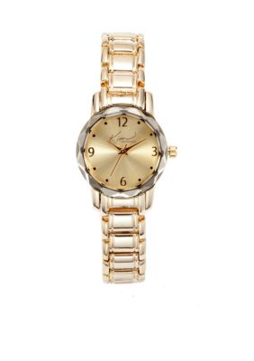 Kim Rogers® Women's Gold Link Bracelet Watch | Belk