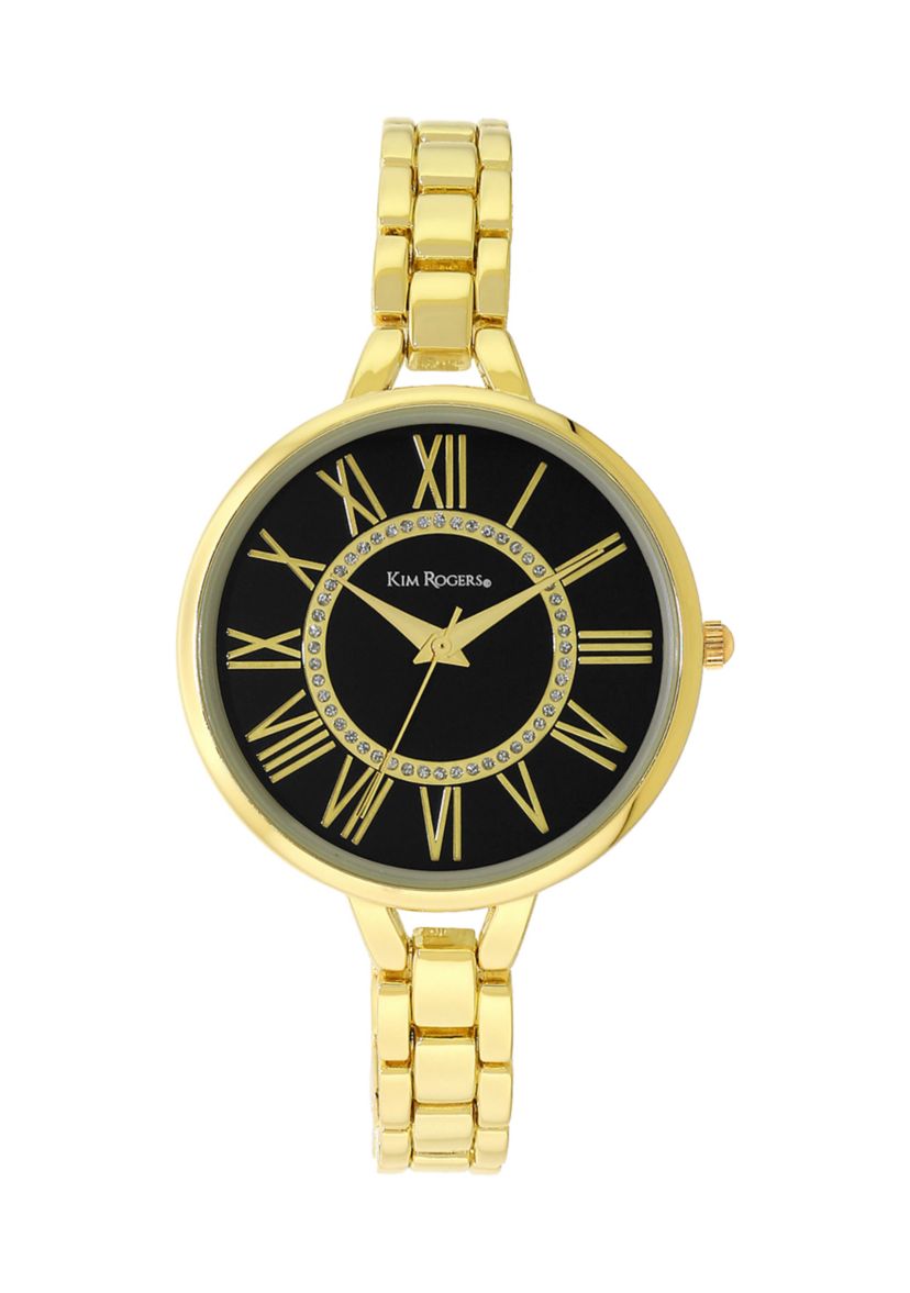 Gold-Tone Shiny Metal Watch 