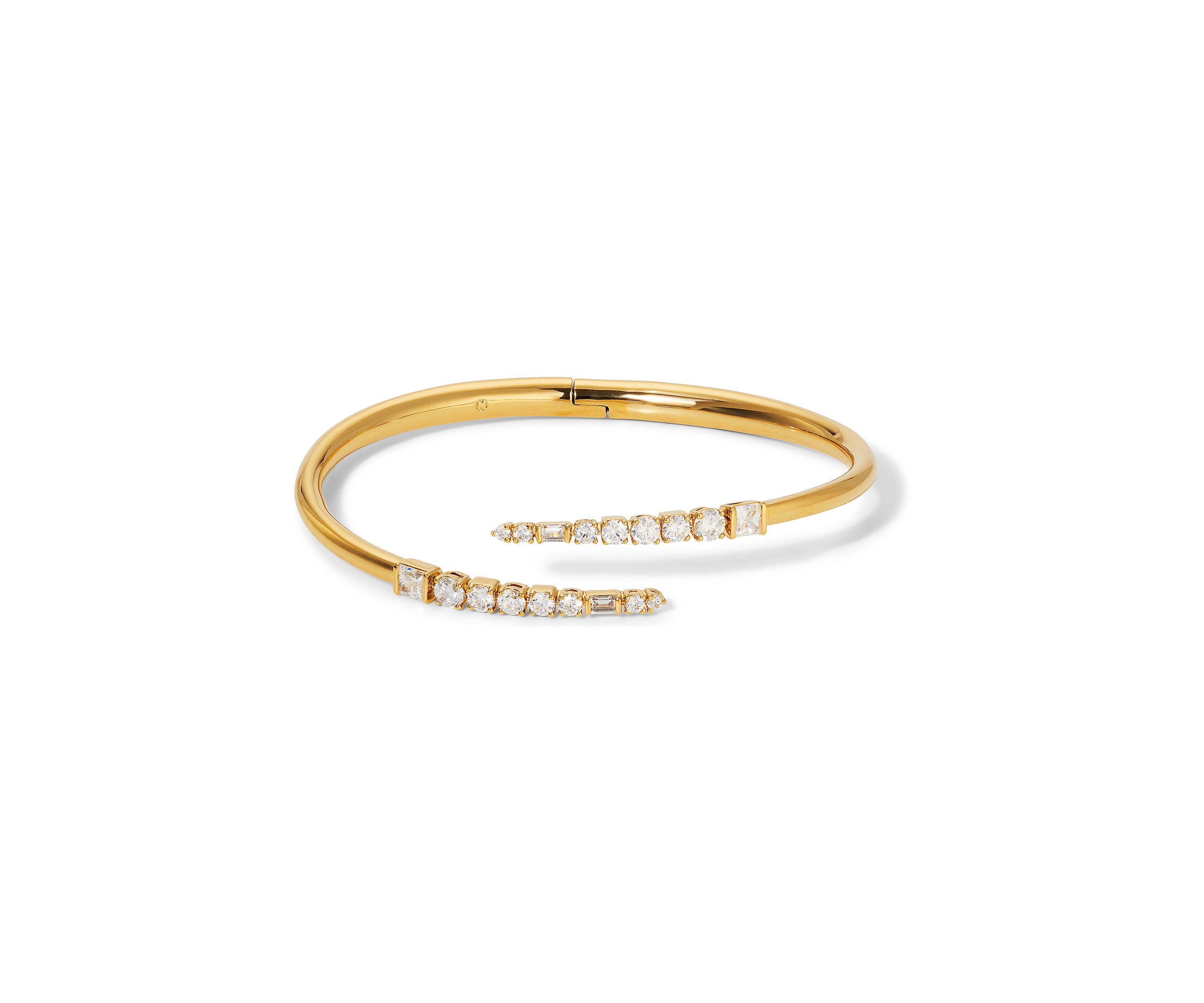 Lab Grown Gold Tone Bypass Cuff Bracelet