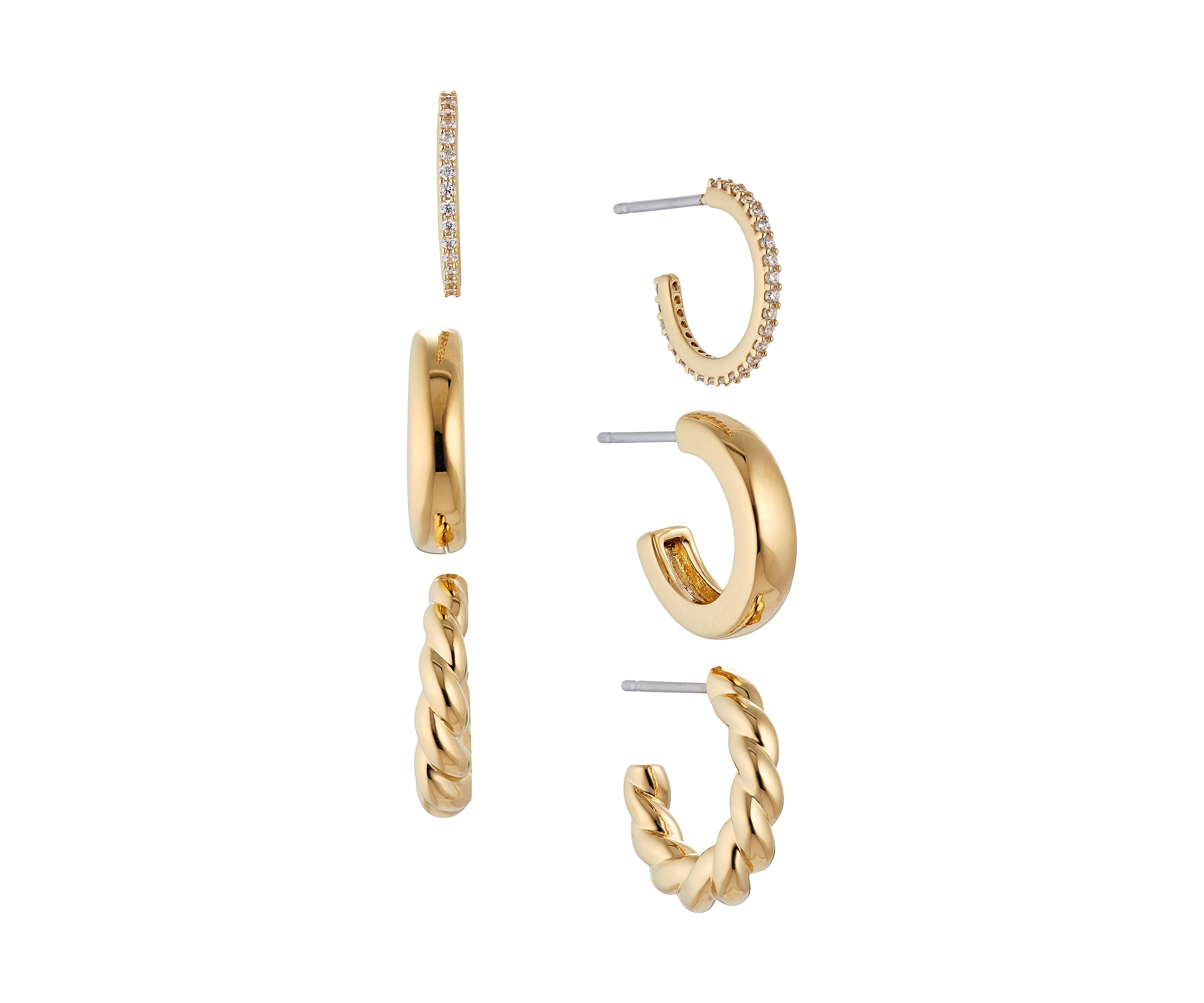 Golden Hour Triple Hoop Earrings Set