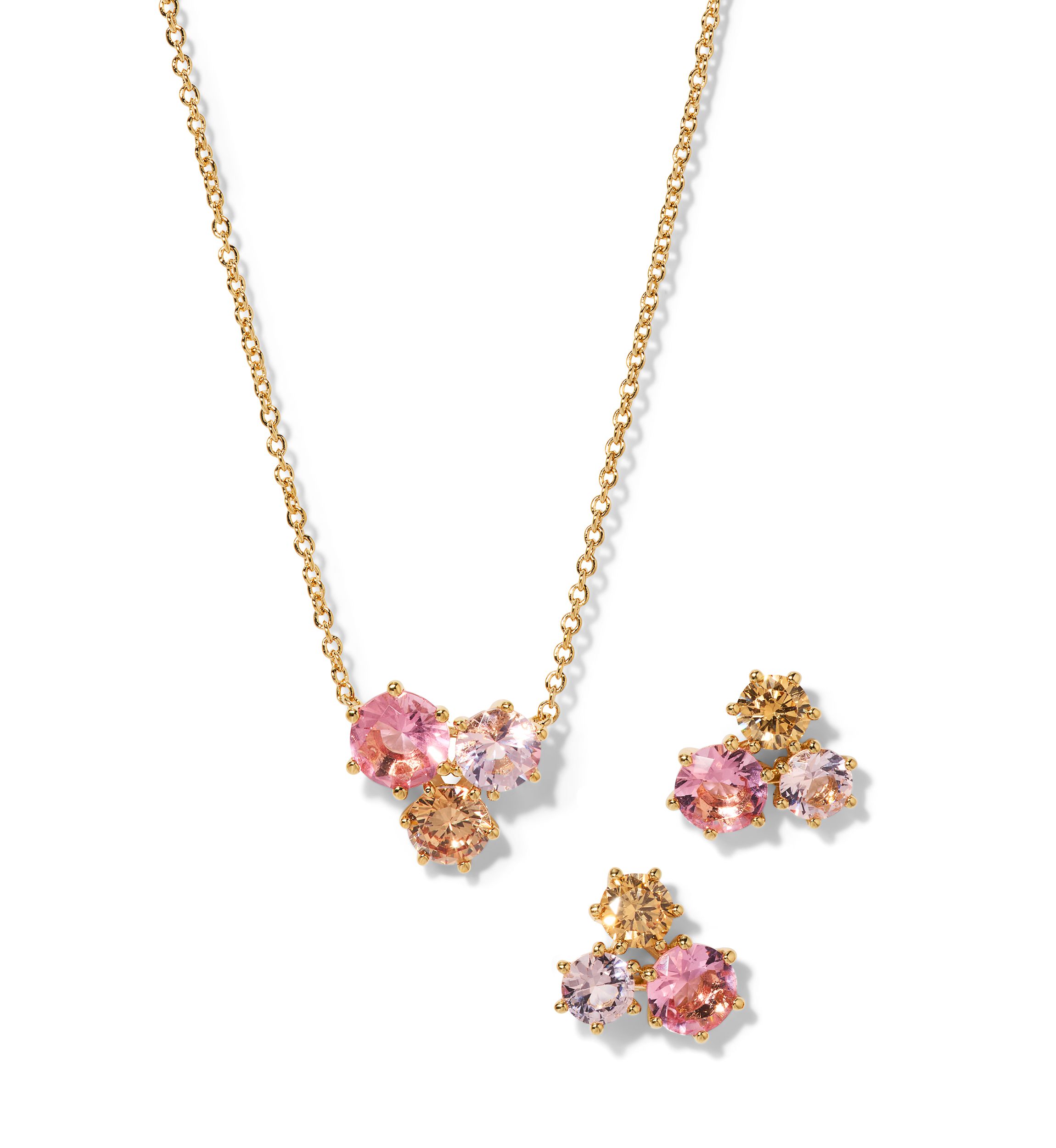 Lab Grown Beauty Pendant Necklace and Earrings Set